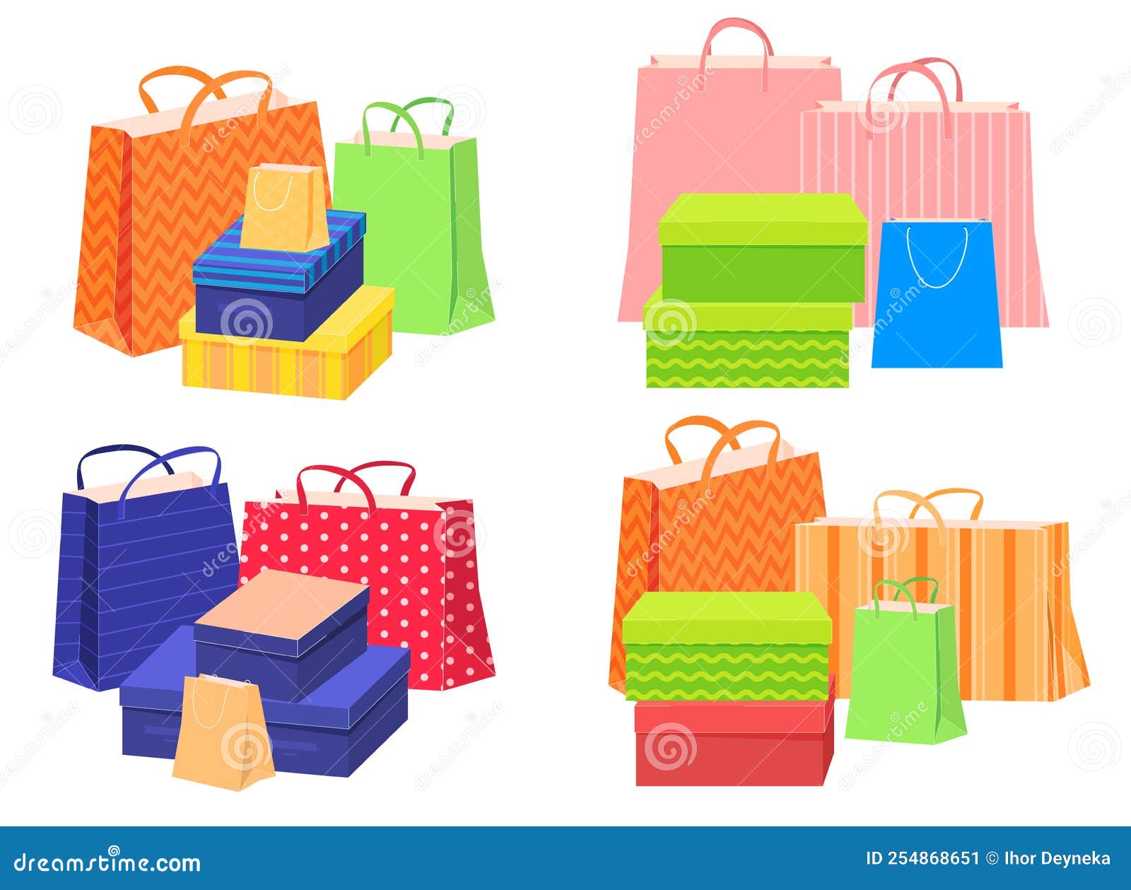 Set of Bags and Boxes for Shopping. Shopping. a Trip To the