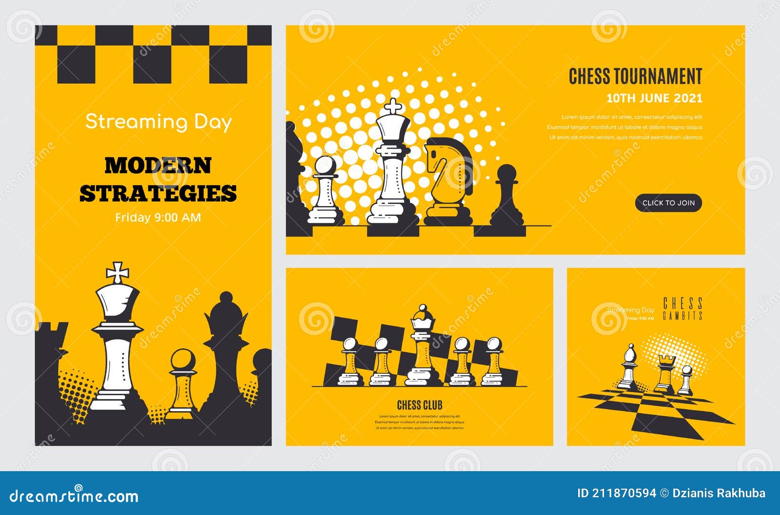 Online Chess Facebook Post Design Templates