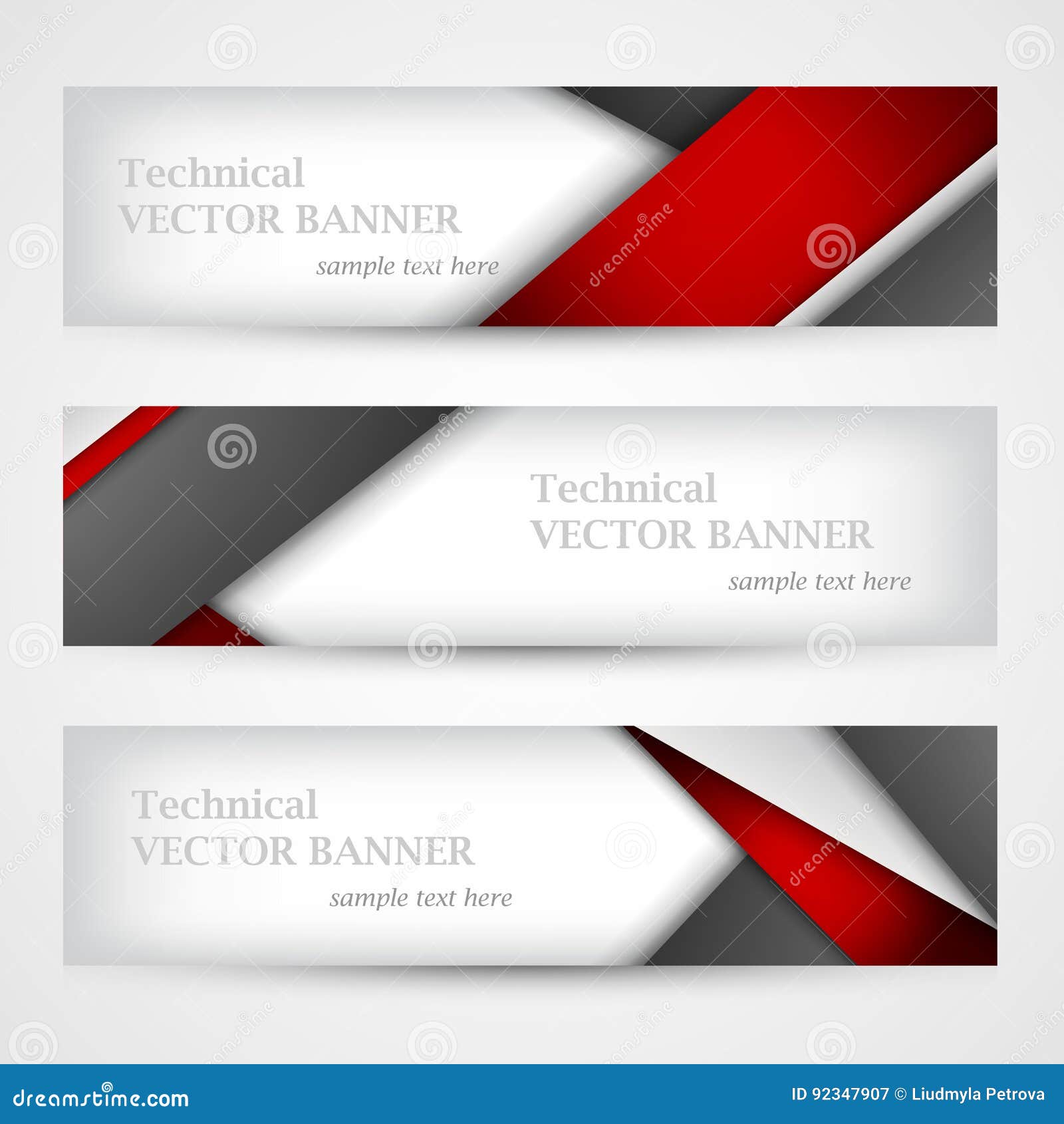 Set of Banners with Lines Paper. Business Design Template Stock Vector
