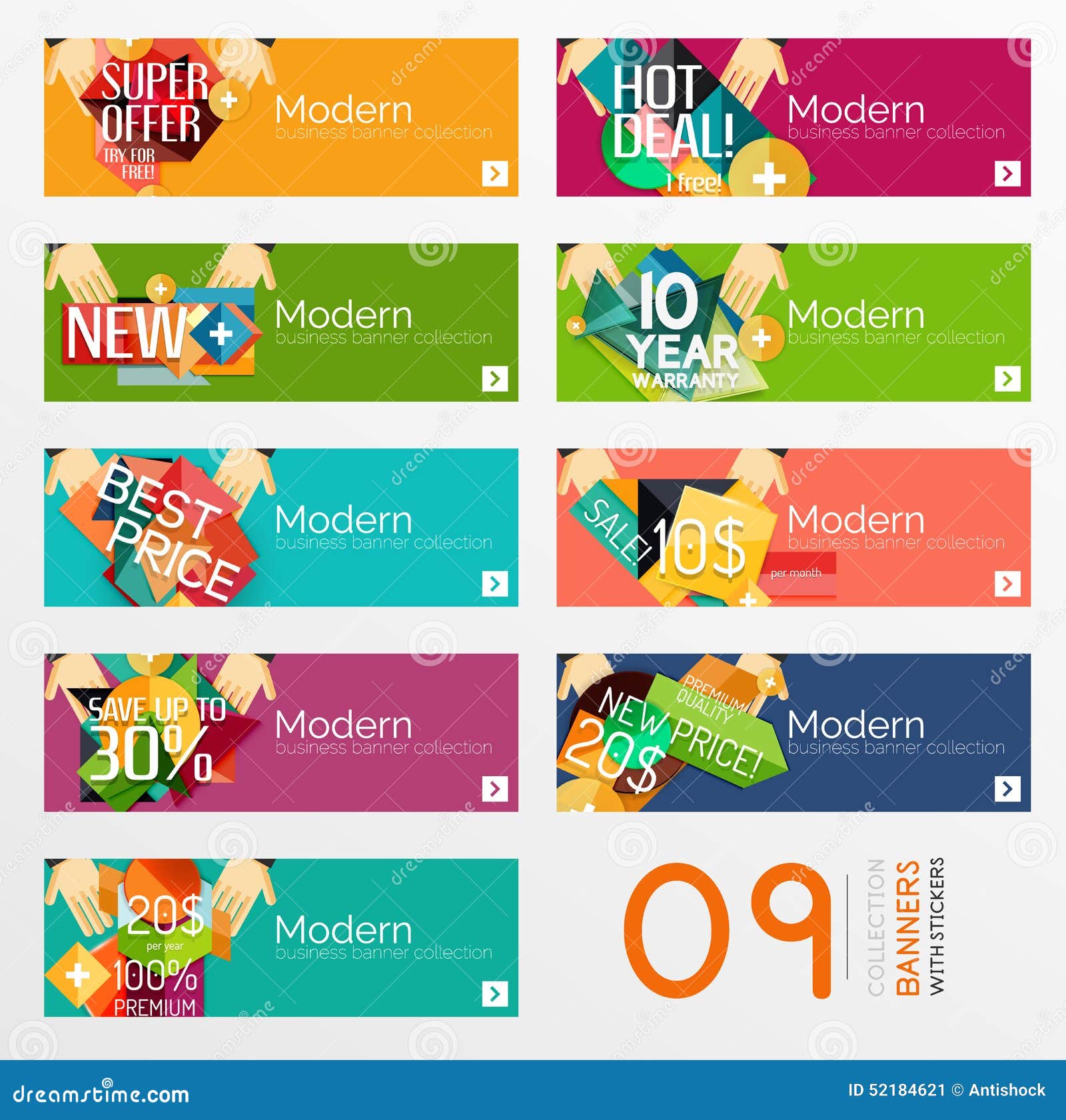 Set of Banners with Stickers, Labels and Elements Stock Vector Illustration of banner, blue