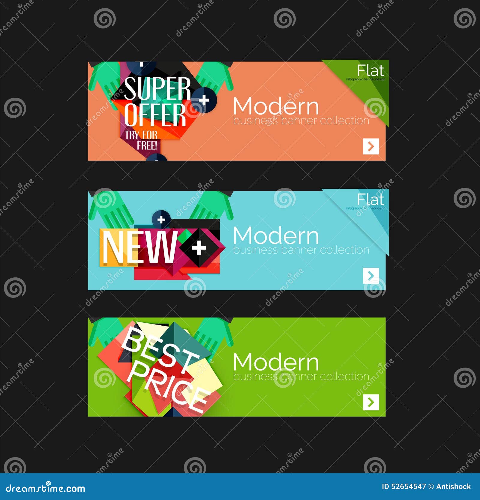 Set of Banners with Stickers, Labels and Elements Stock Vector