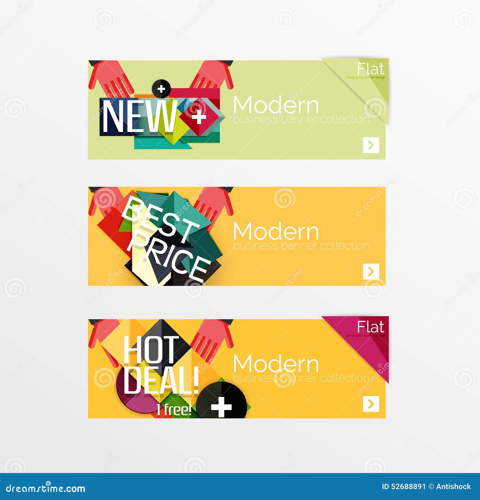 Set of Banners with Stickers, Labels and Elements Stock Vector