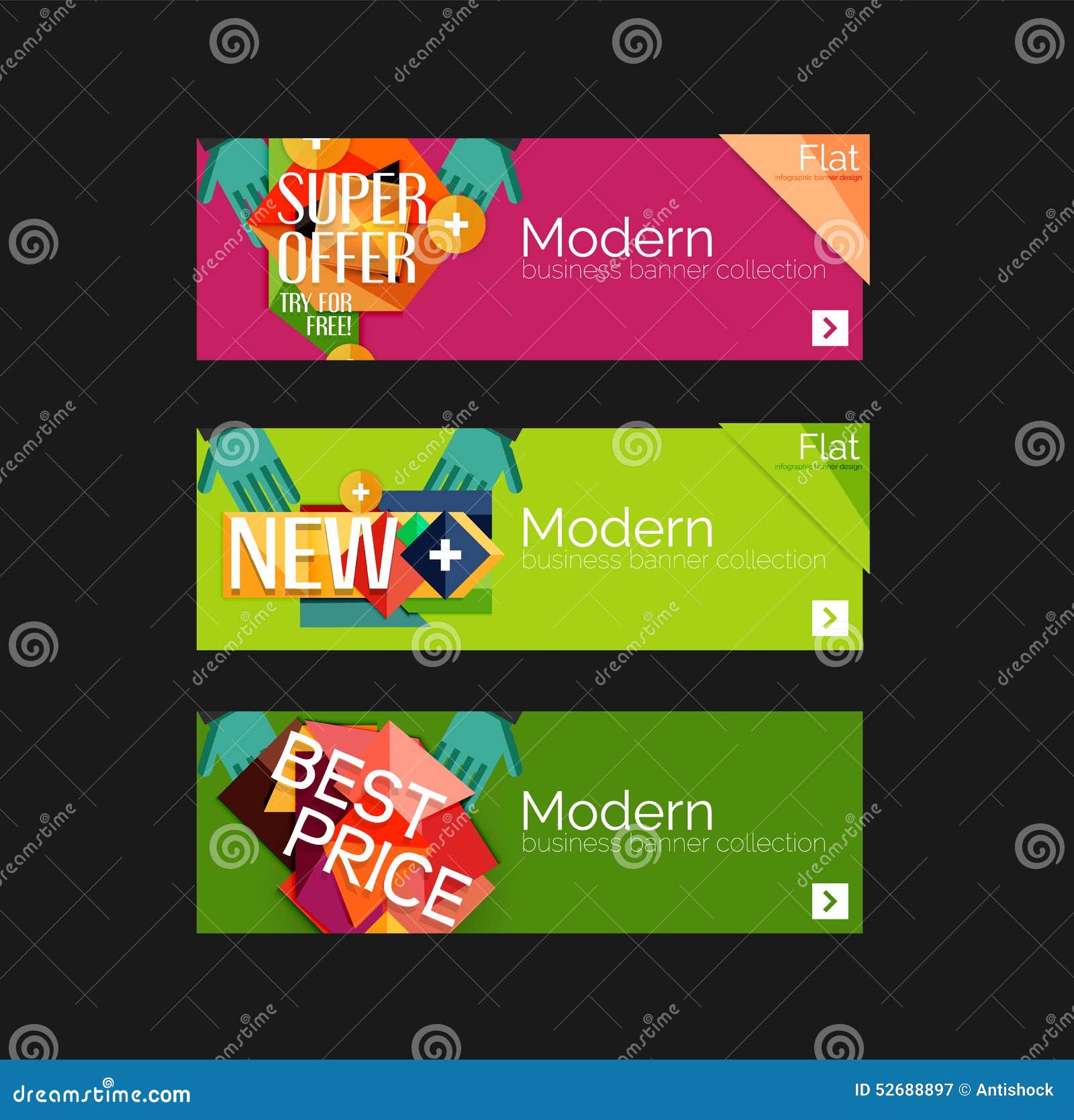 Set of Banners with Stickers, Labels and Elements Stock Vector