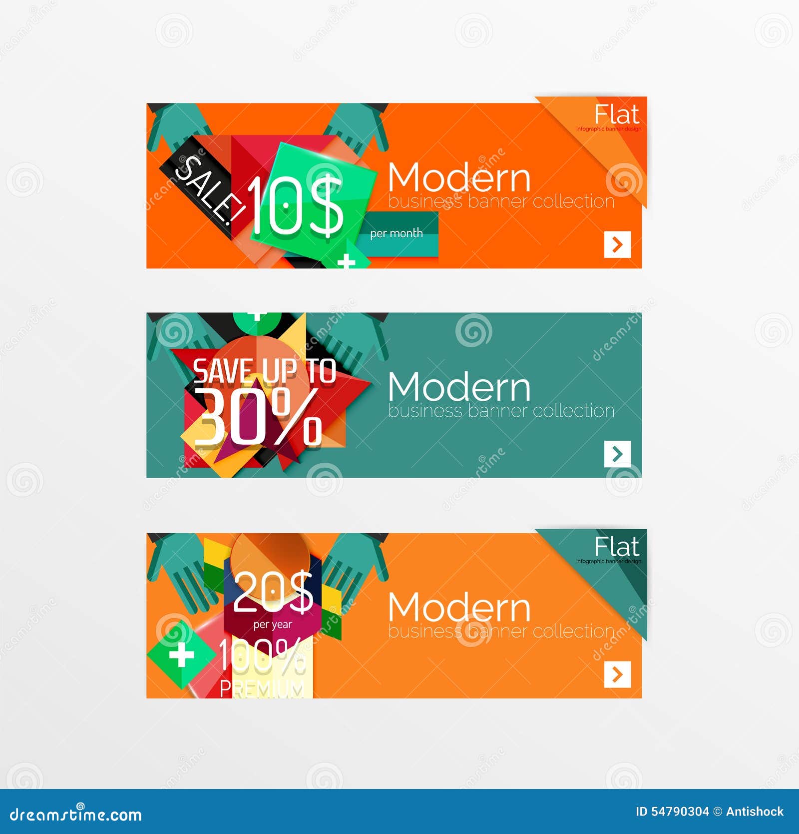 Set of Banners with Stickers, Labels and Elements Stock Vector