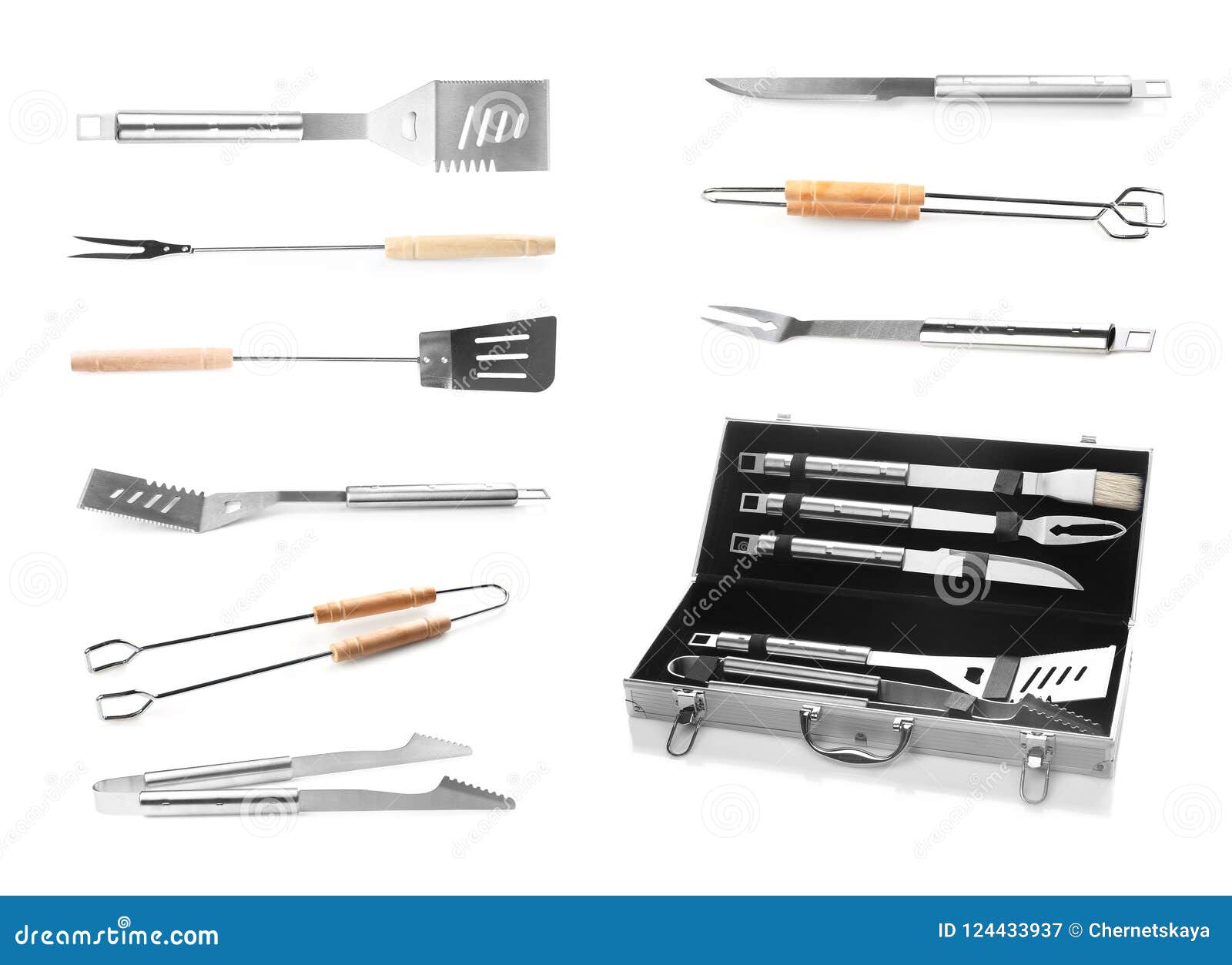 Set with barbecue utensils stock image. Image of culinary 124433937
