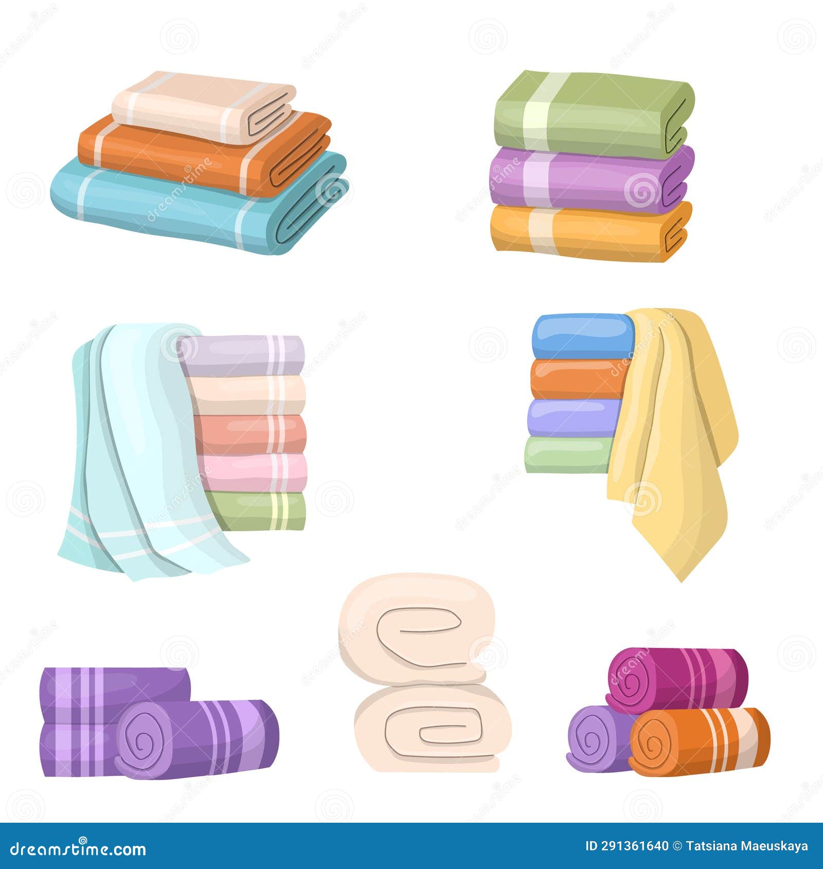 A Set of Bath Towels. Vector Illustration Stock Vector Illustration