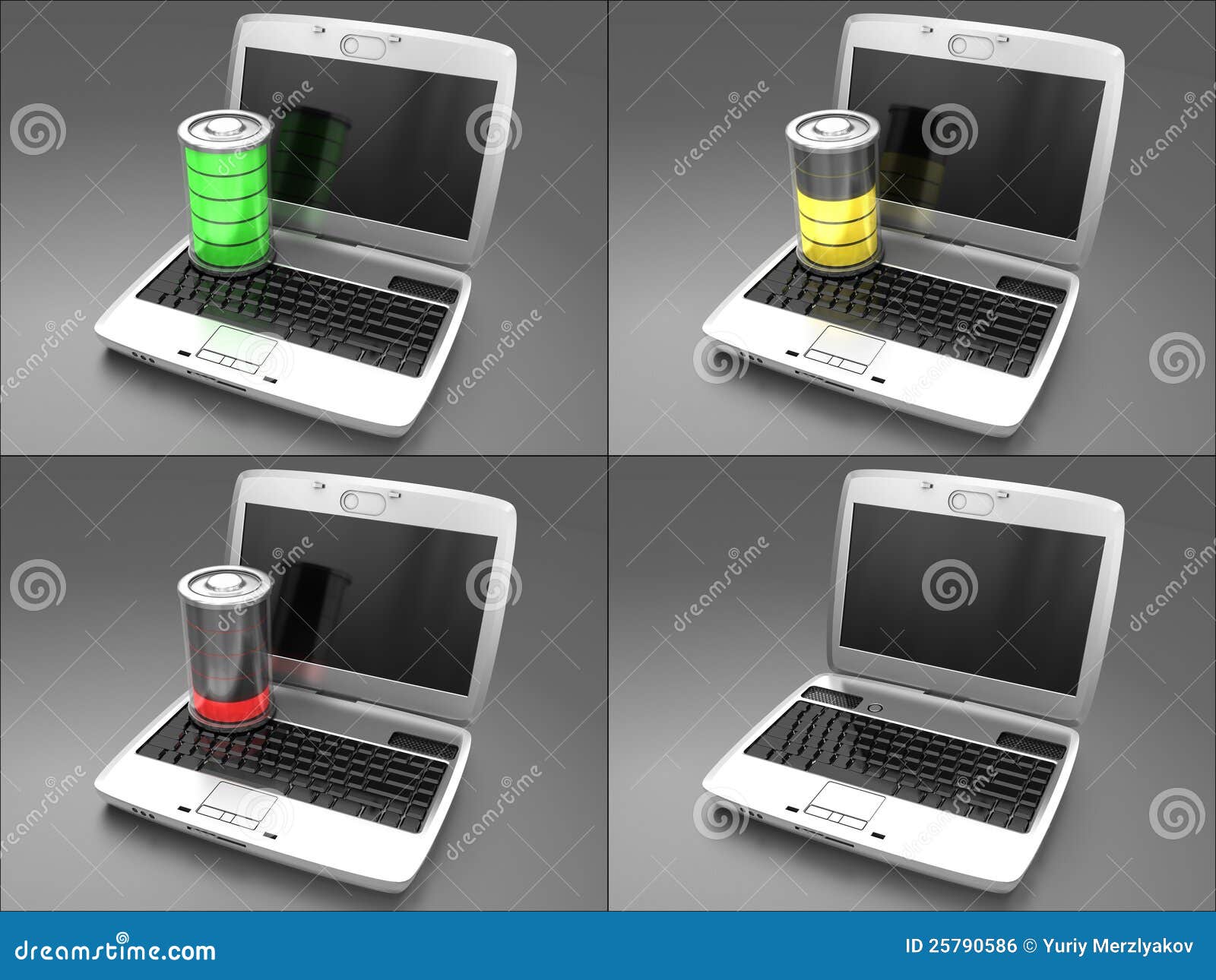 Set Battery Charging In A Laptop Stock Illustration Illustration of