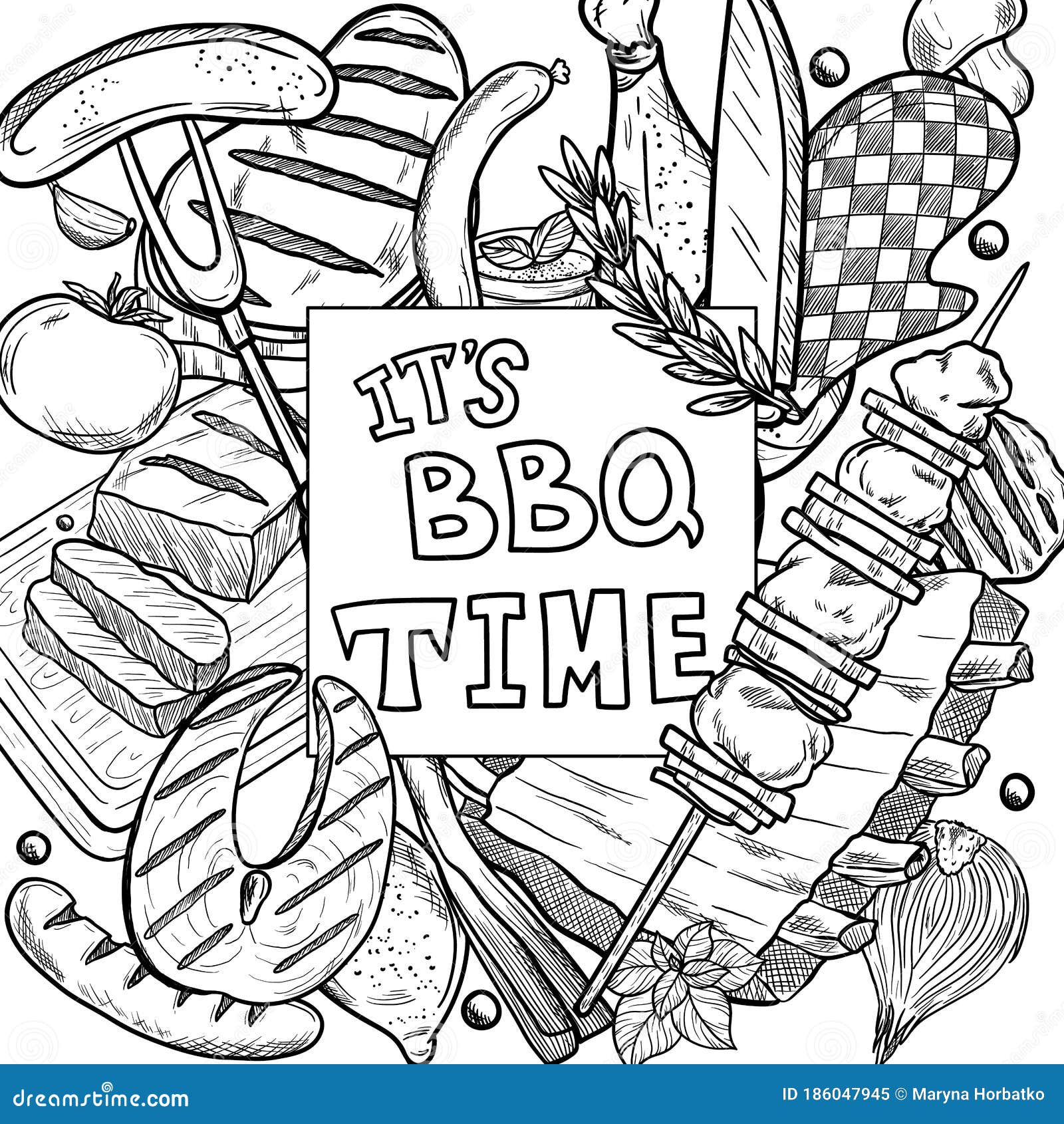 bbq coloring pages