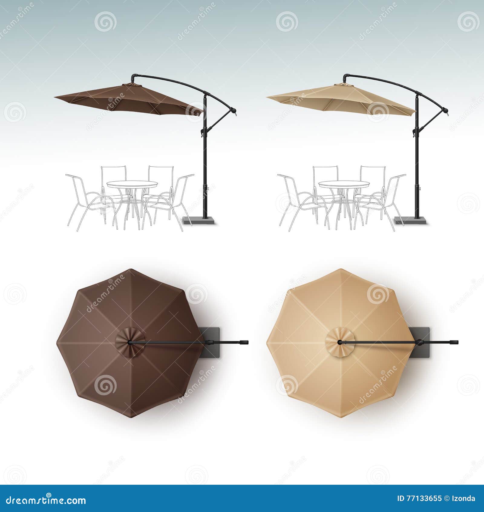 set of beach cafe bar pub umbrella parasol