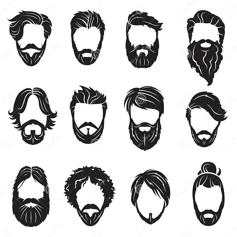 Set of beards and hairs stock vector. Illustration of mustache - 60447374