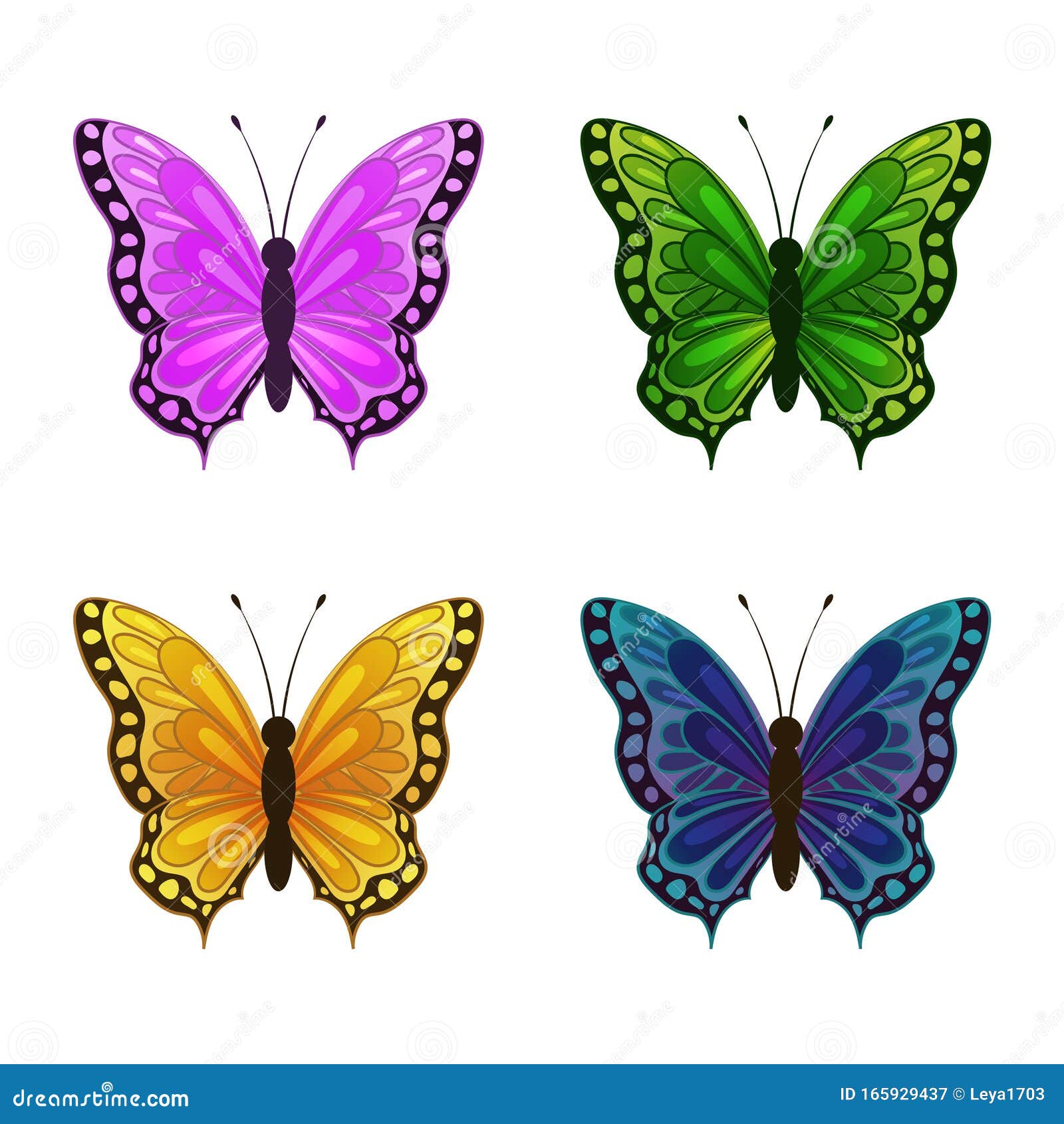 Set of Beautiful Butterfly, Blue, Pink, Yellow and Green Color on White Background. Cartoon Vector Illustration Stock Vector - Illustration of romantic, isolated: 165929437 Set of Beautiful Butterfly, Blue, Pink, Yellow and Green Color on White Background. Cartoon Vector Illustration Stock Vector - Illustration of romantic, isolated: 165929437