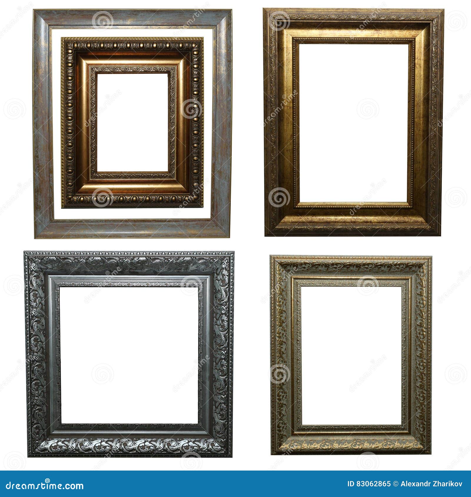 Set of Beautiful Frames for Paintings Stock Image Image of gold