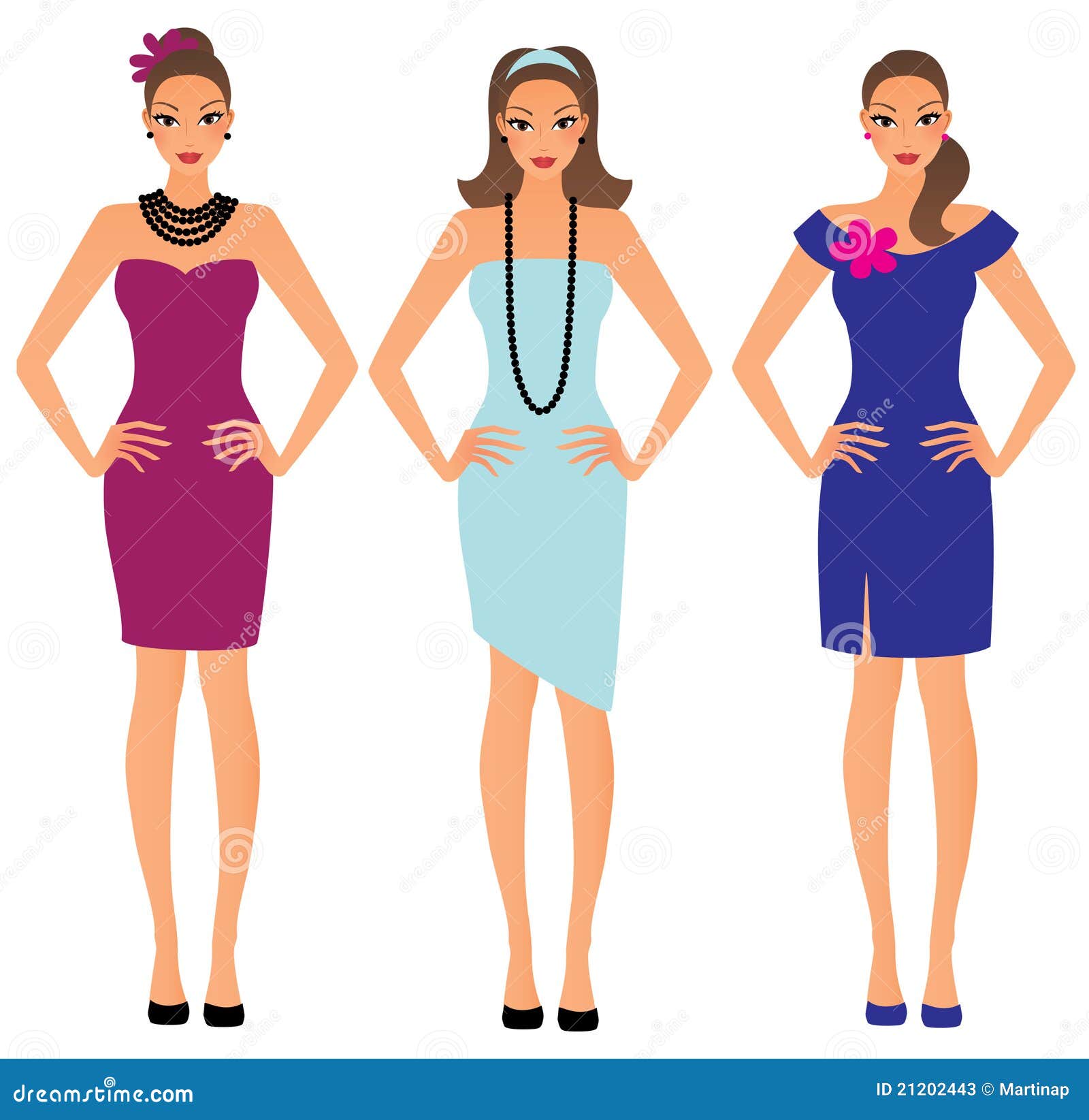 Set of beautiful girls stock vector. Illustration of legs - 21202443