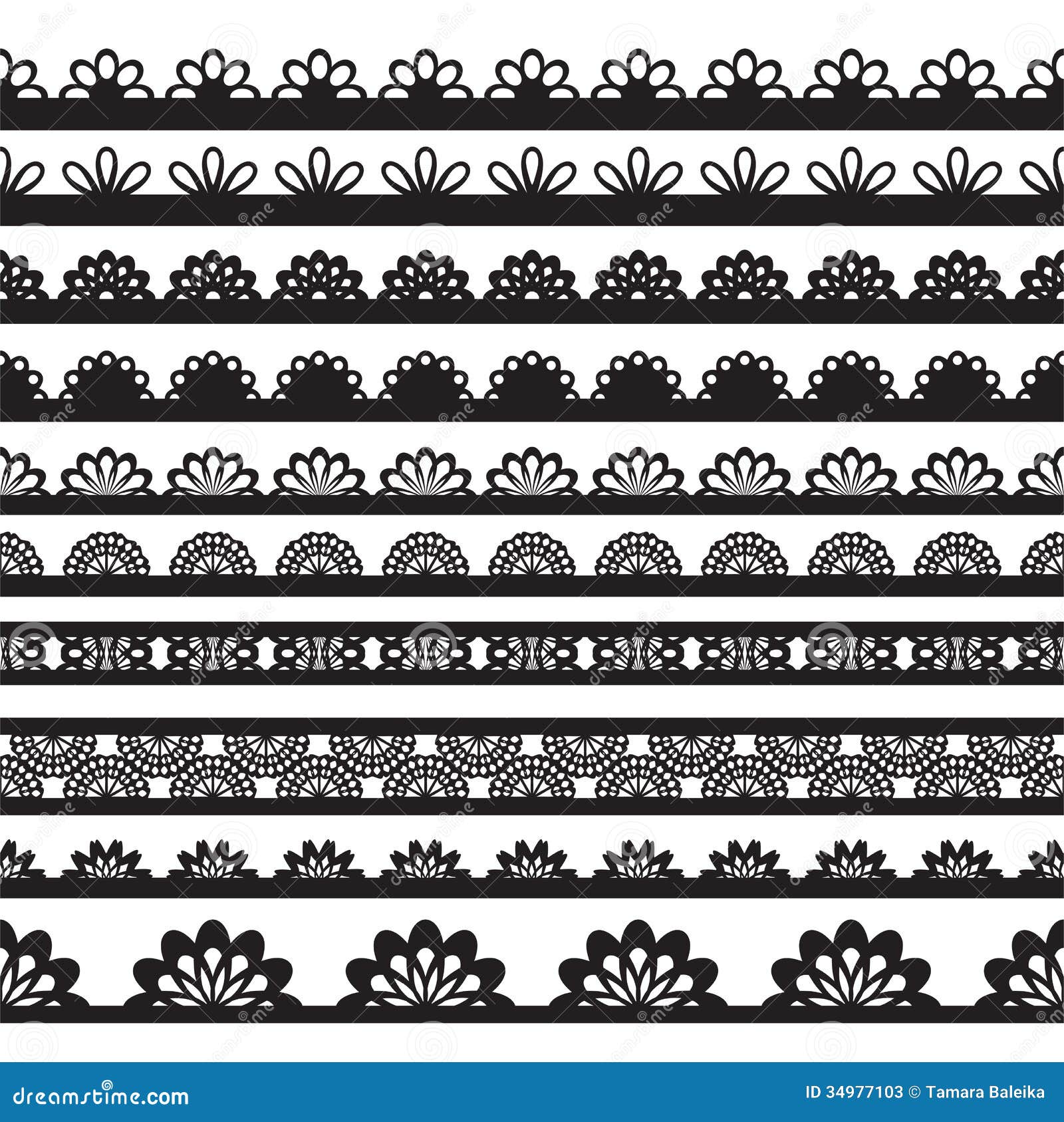 Download Set Of Beautiful Lace Vector Trims Stock Vector ...