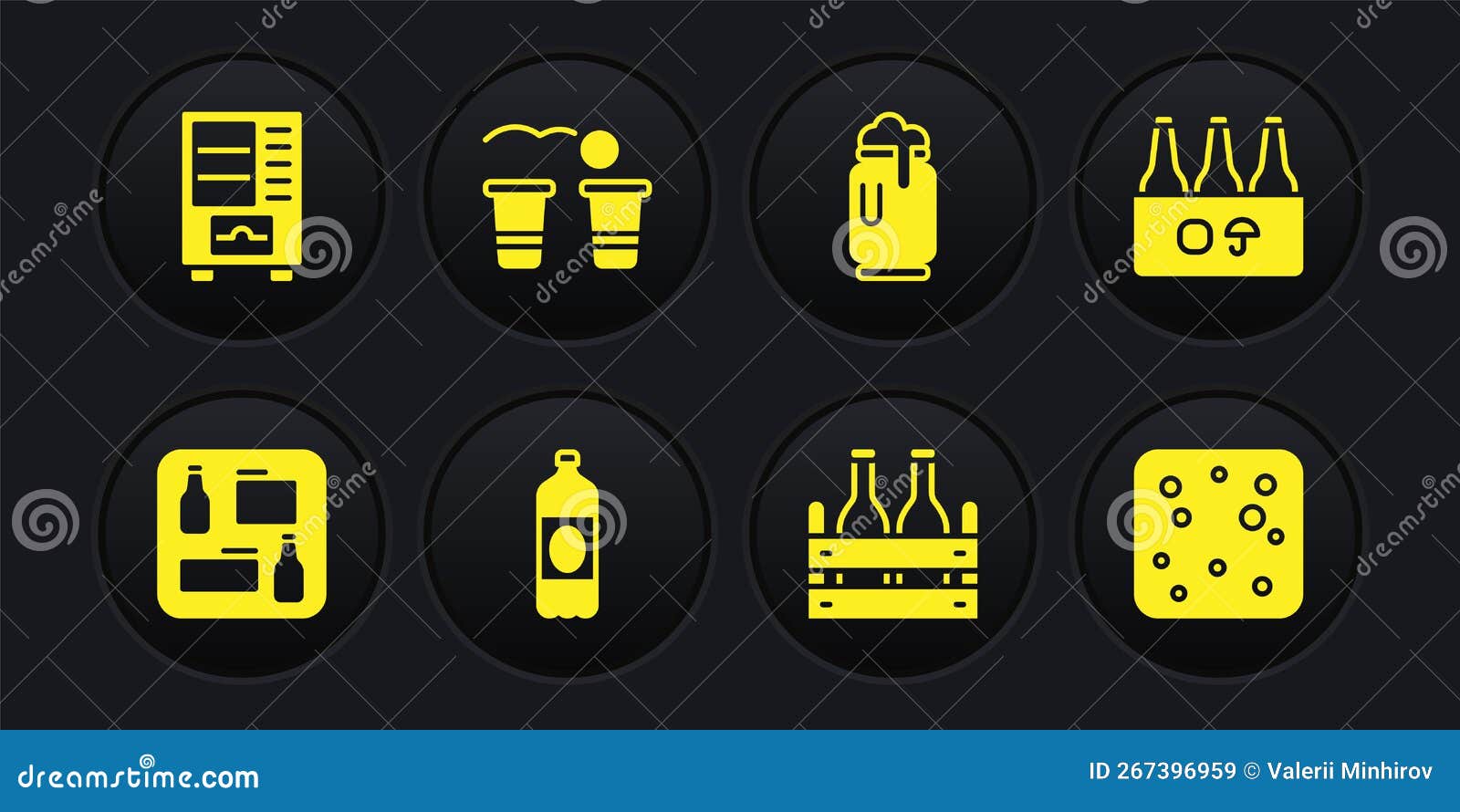 Set Beer Menu, Pack of Beer Bottles, Plastic, Can with Foam, Pong Game