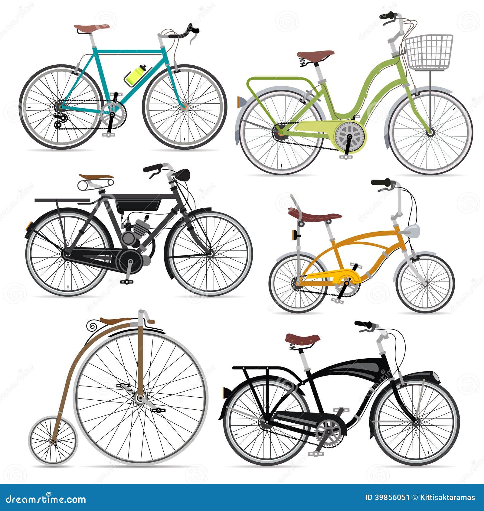 set of bicycle  icons.