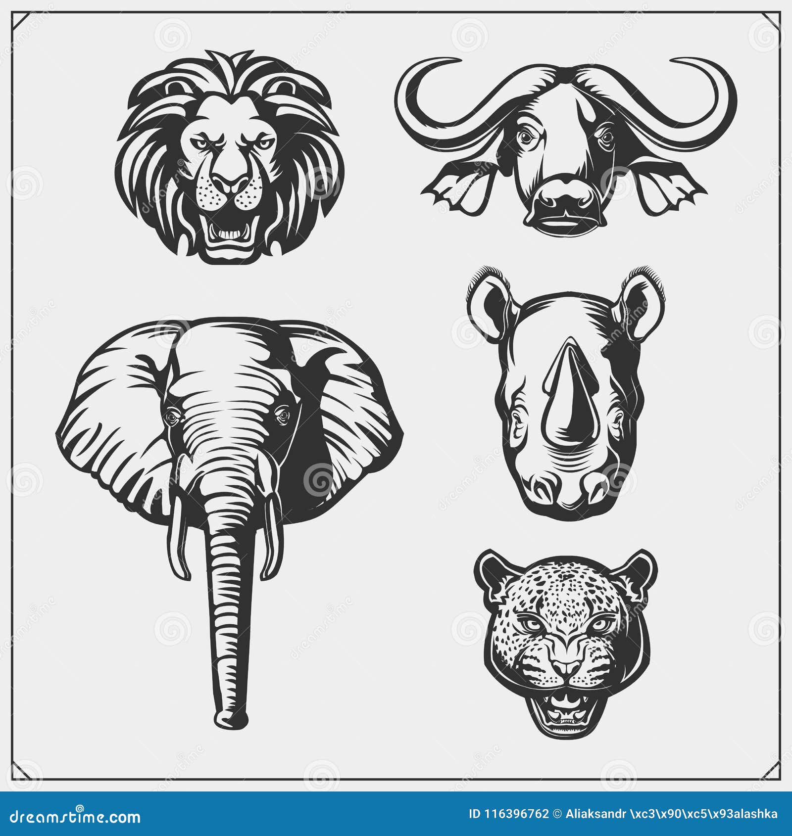 Animals Big Five Stock Illustrations – 249 Animals Big Five Stock  Illustrations, Vectors & Clipart - Dreamstime