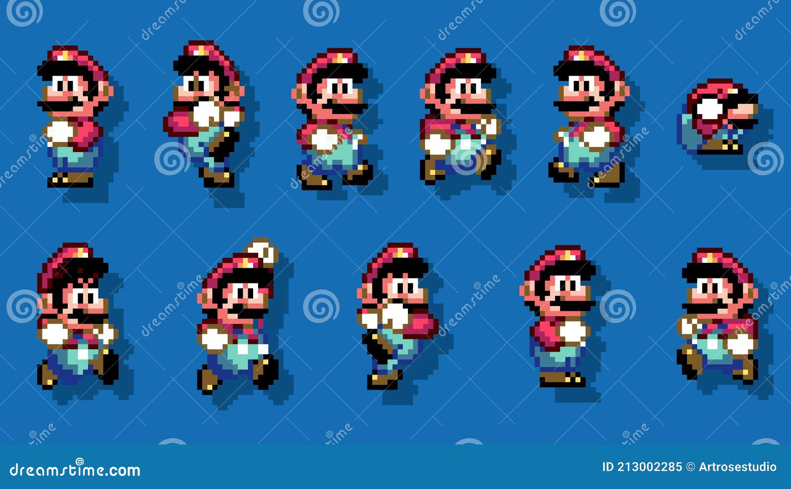 Set of Big Mario Move a Arte Da Ilustração Vetorial Do Design De