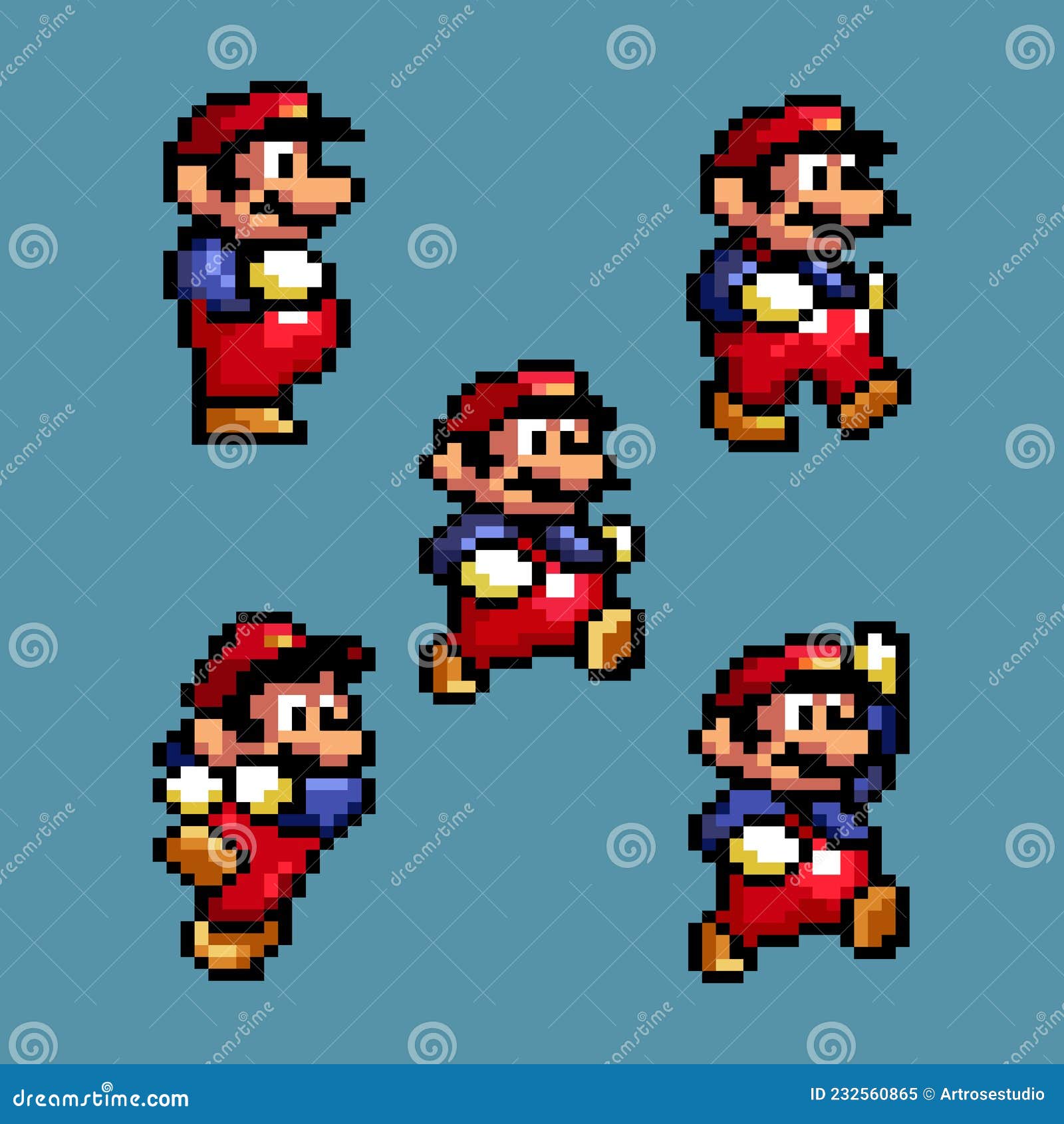 Tela Inicial De 16 Bits Super Mario Bros Clássico De Design De Vetor De  Pixel De Jogo De Vídeo. Super Mario Bros é Uma Plataforma Foto de Stock  Editorial - Ilustração de