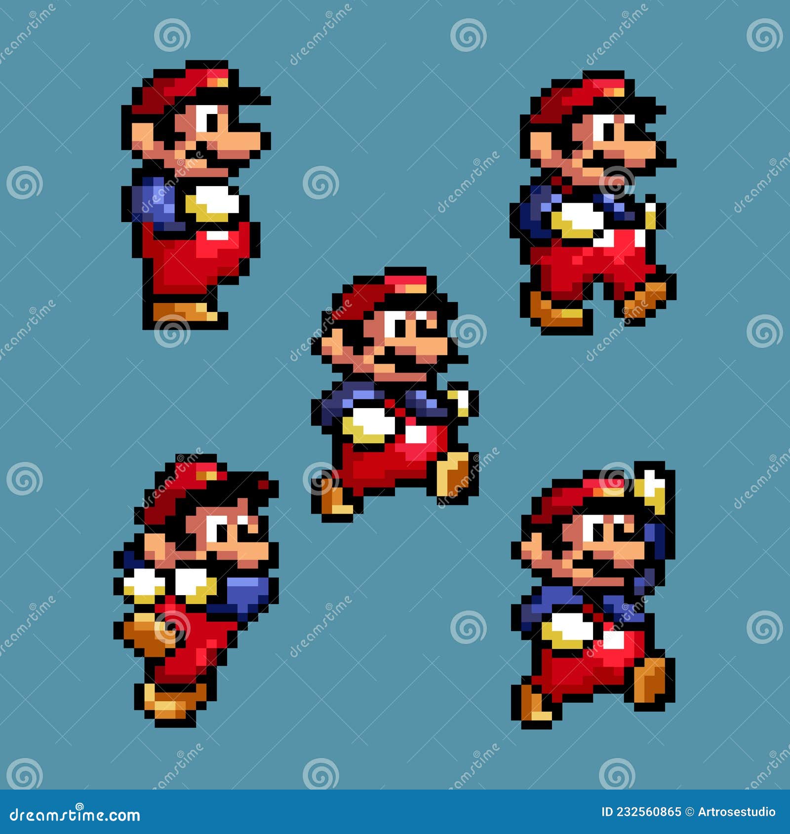 Set of Big Mario Moves, Art of Super Mario World Classic Video