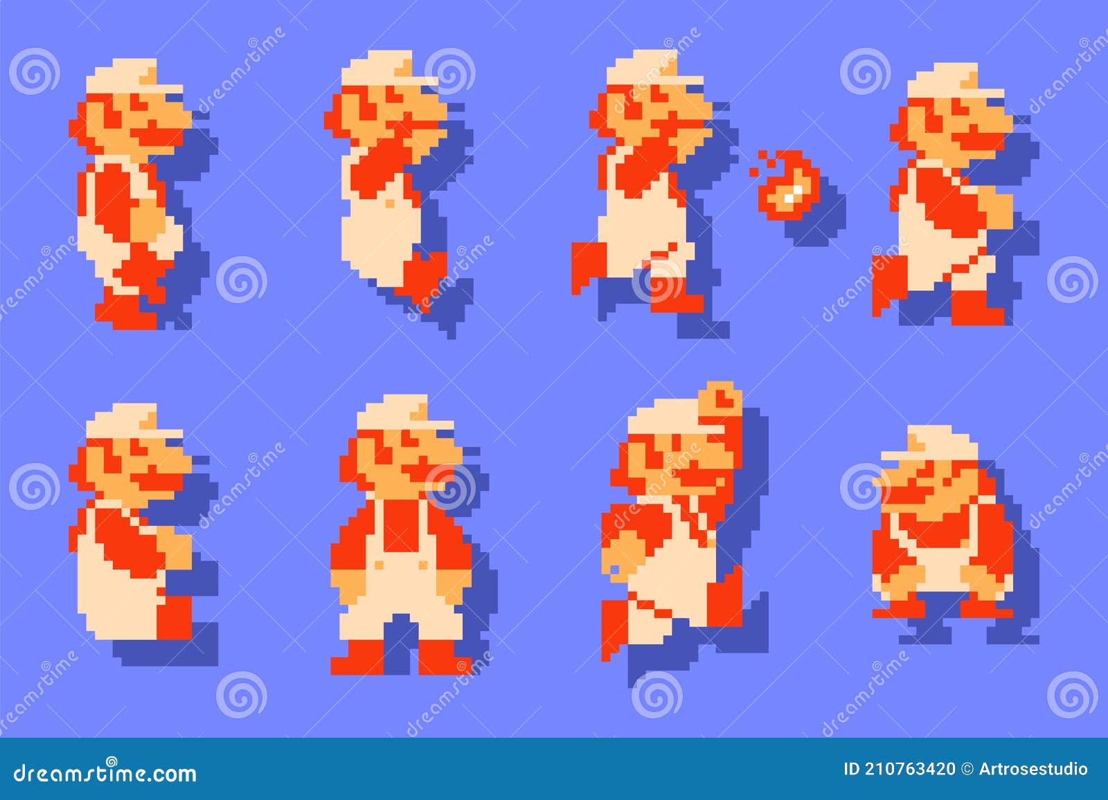 Set of Big Mario Moves, Art of Super Mario Bros Classic Video Game