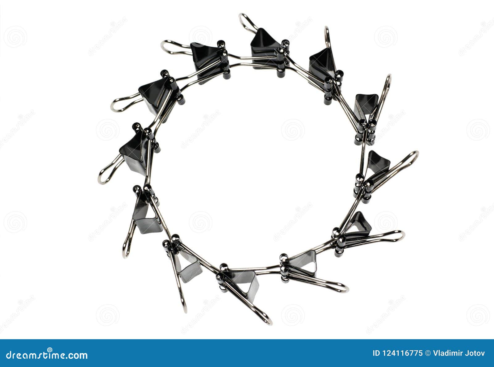 Set of Binder Clips for Paper. Concept Circle Composition Stock Image