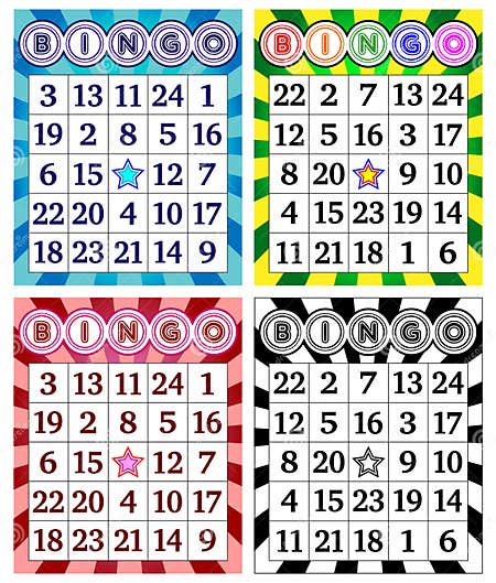 Set of Bingo Cards stock vector. Illustration of bingo - 86145588