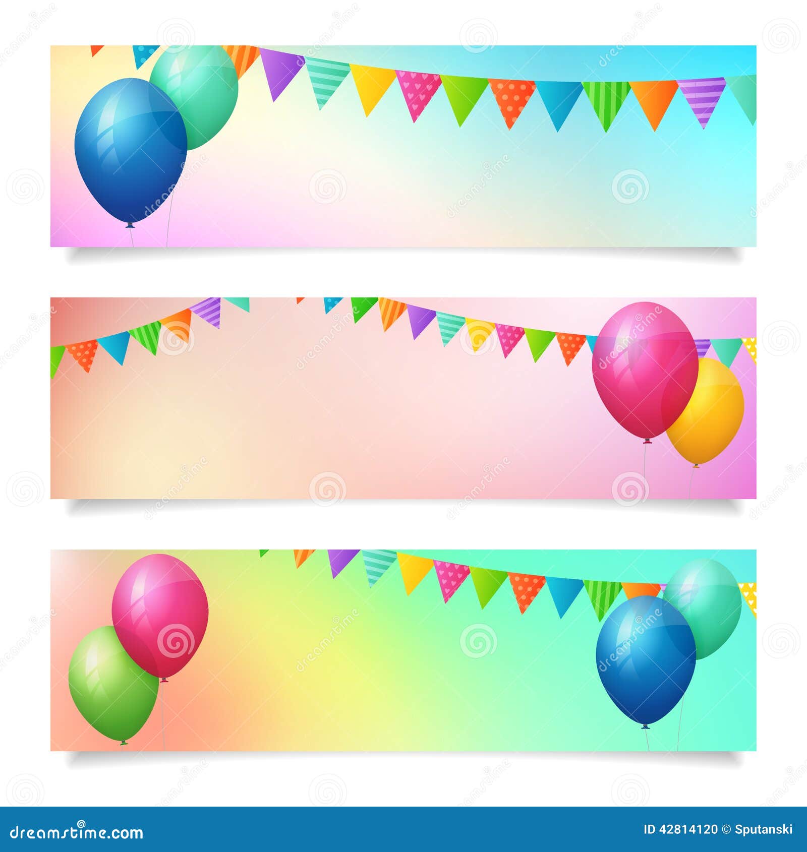 Set Of Birthday Summer Blurred Banner Background Stock Set Of Birthday Summer Blurred Banner Background Stock