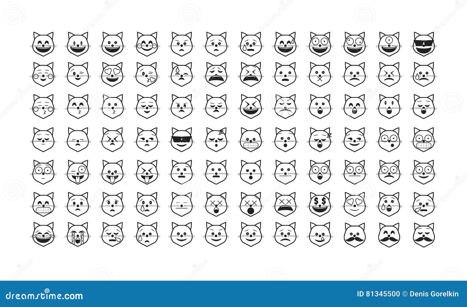 Isolated Cute Angry Cat Emoji Stock Vector - Illustration of emoticon,  avatar: 225027930