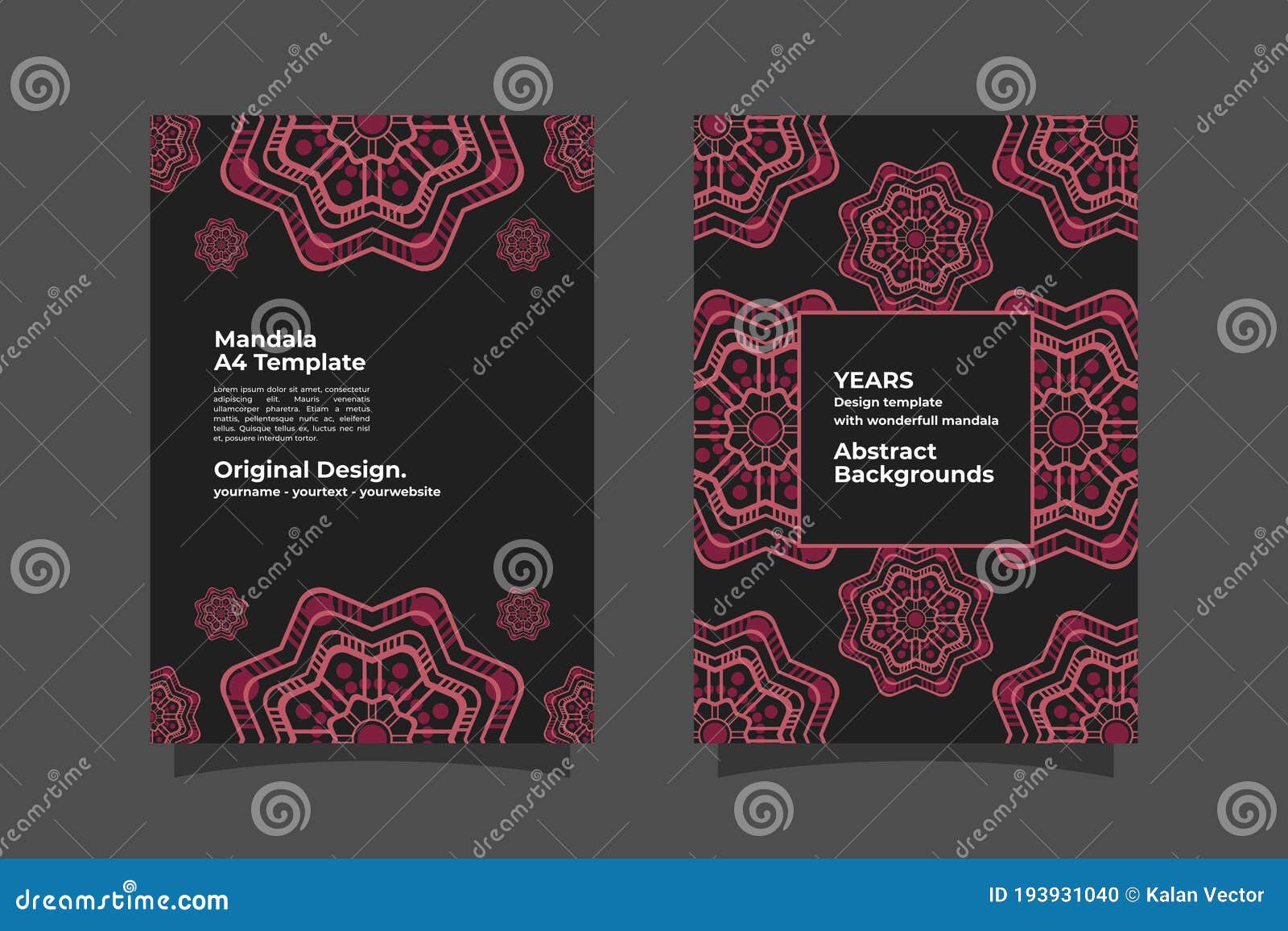 Download Set Of Black Paper Mandala Art Design Template Layout Vector Svg Stock Photo Illustration Of Booklet Colorful 193931040