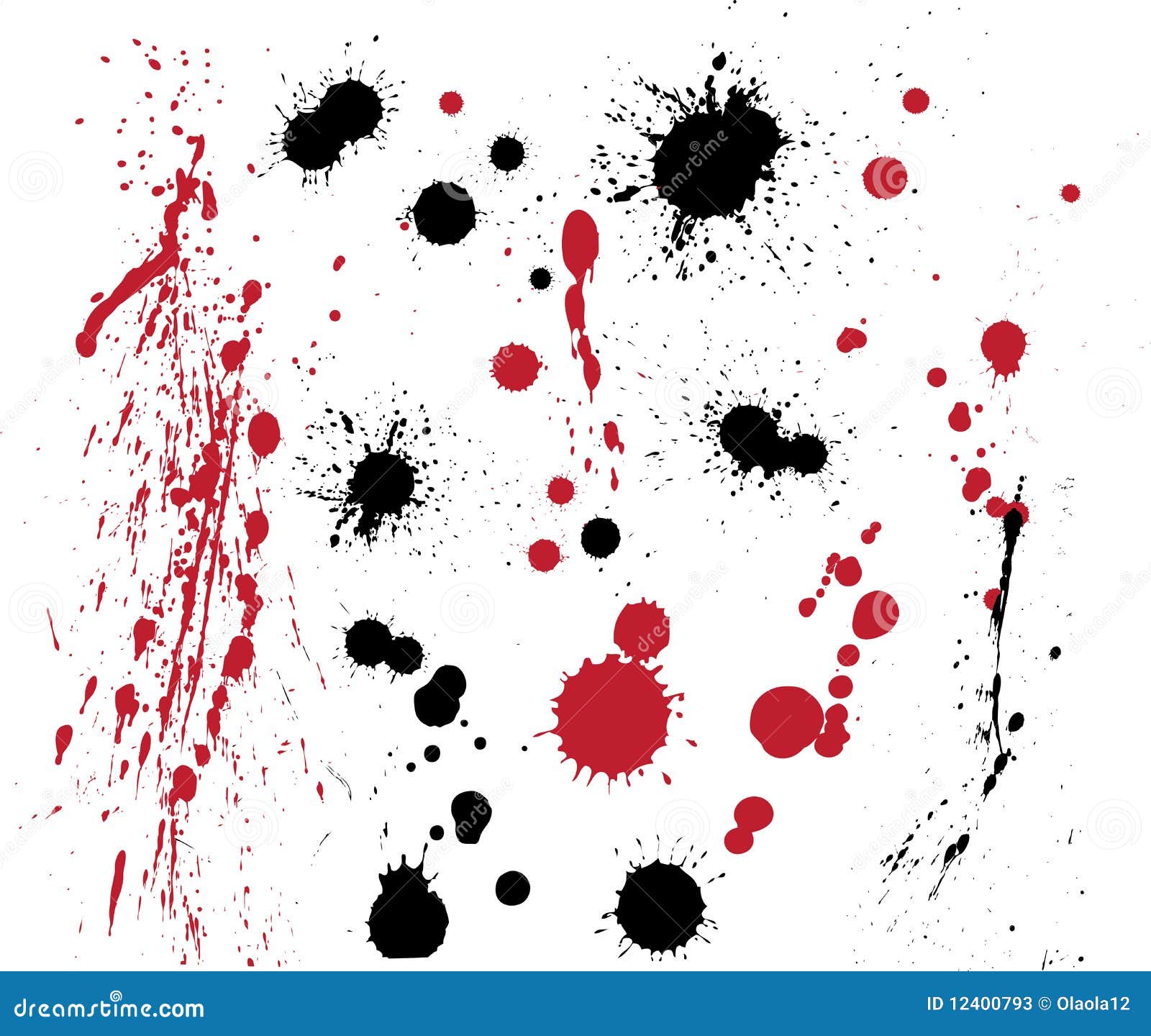 Set of Black and Red Splashes Stock Vector - Illustration of artistry
