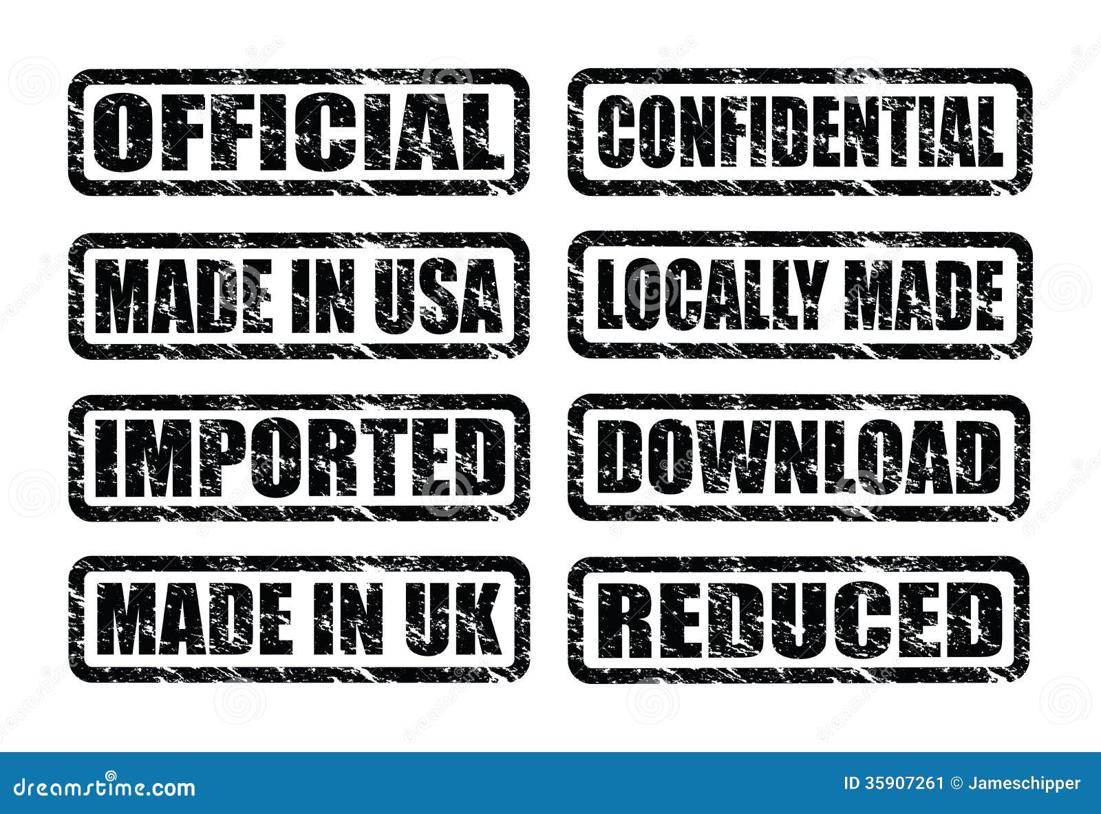 Set of black stamps stock vector. Illustration of label 35907261