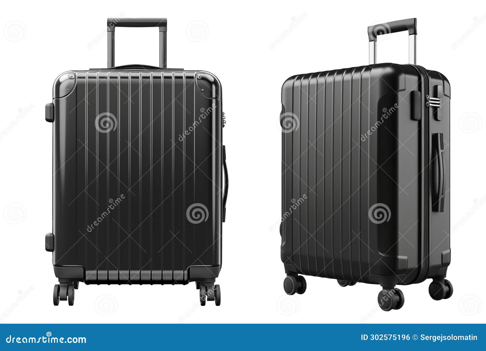 Set of Black Suitcases is Cut Out on a Transparent or White Background ...