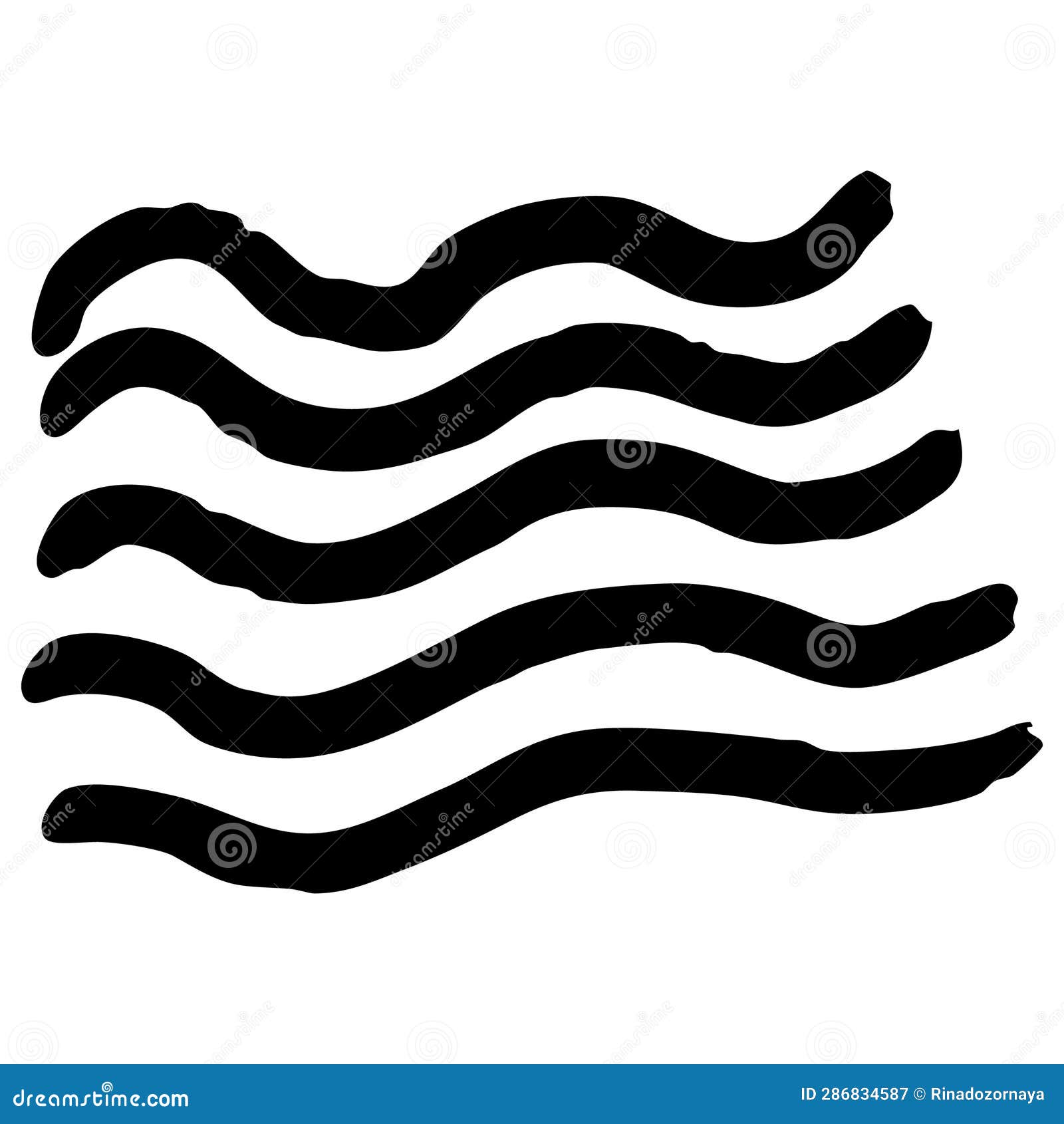 Set of Black Vector Brush Doodle Strokes. Stock Illustration