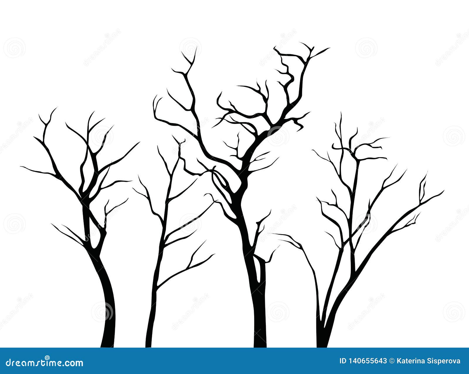 Set Of Black Vector Tree Branches Silhouettes Isolated On White Background Stock Vector Illustration Of Black Clipart