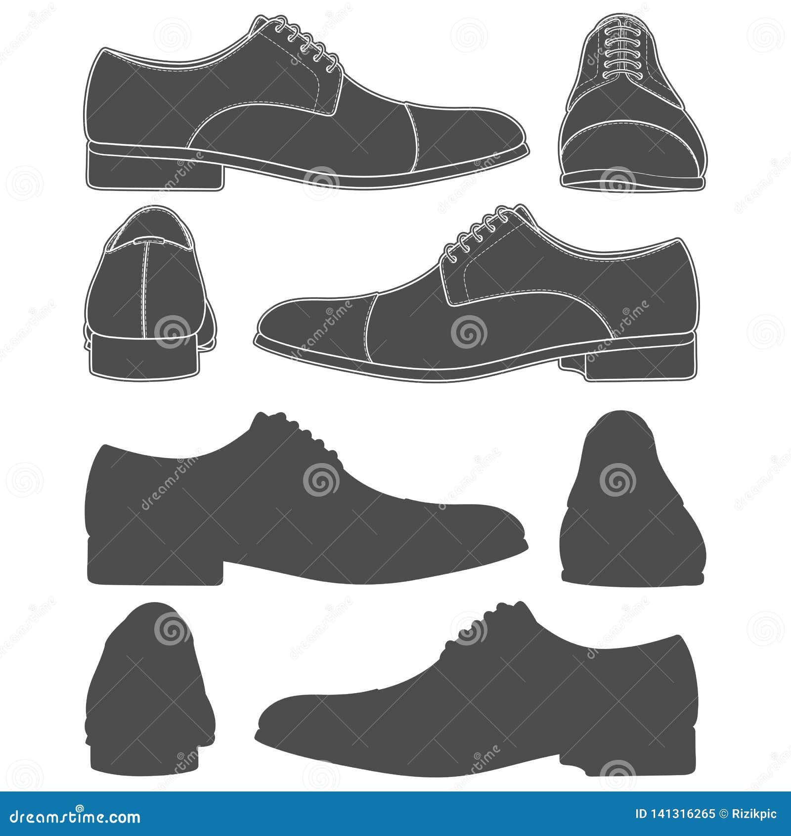 men shoes vector