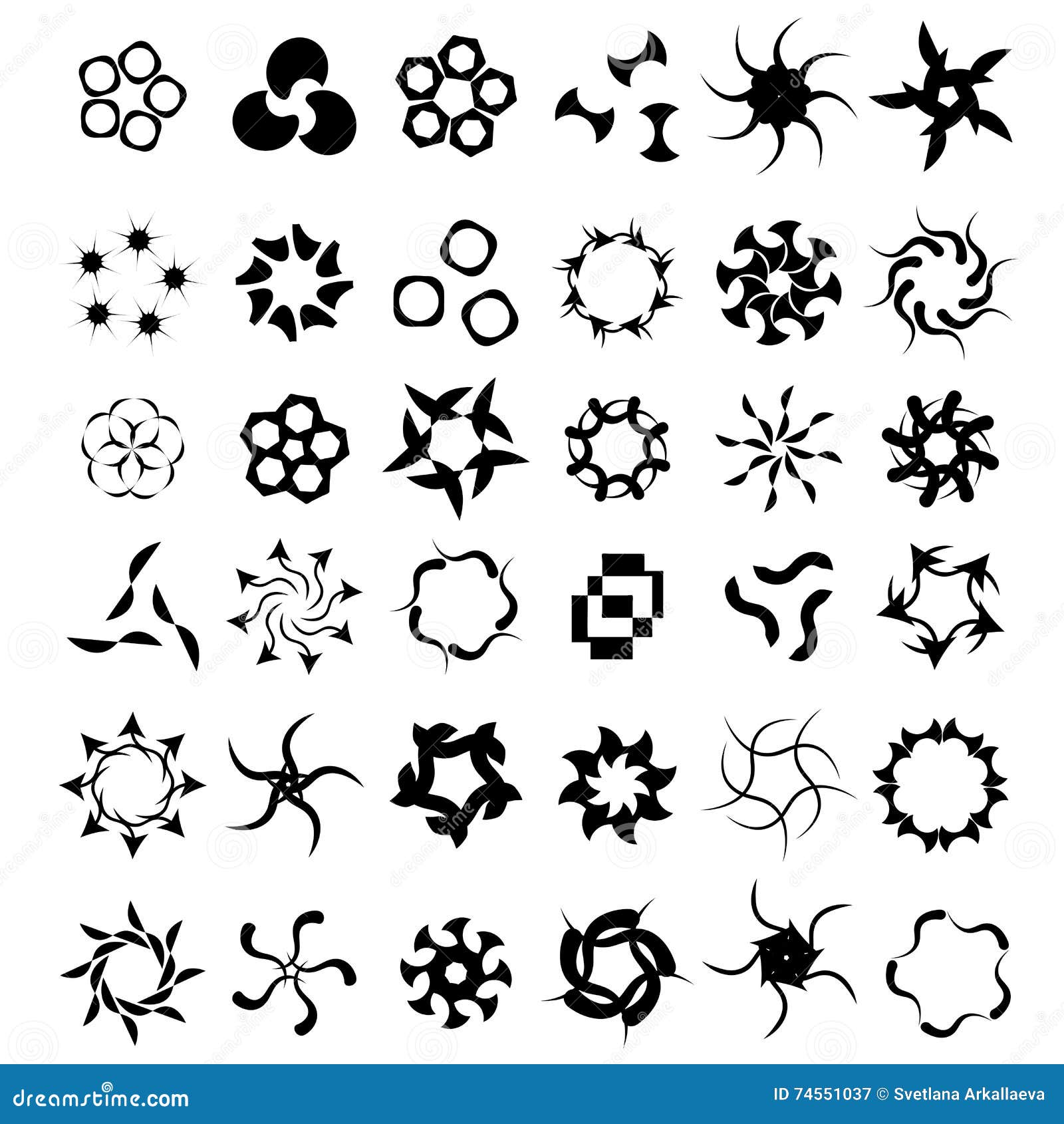 Set of Black and White Logos in Vector EPS Stock Vector Illustration