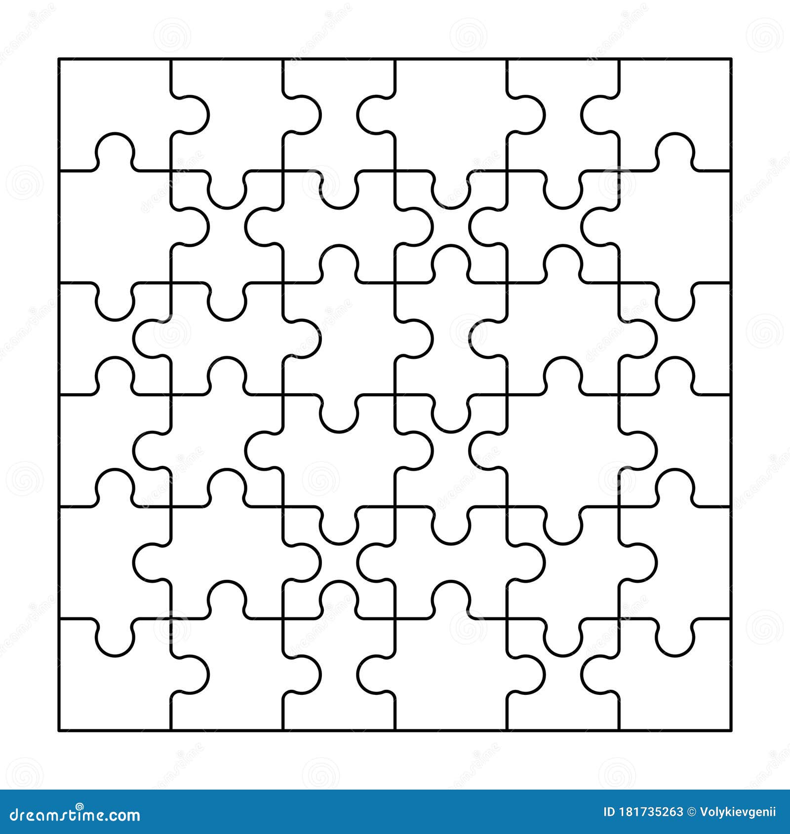 Set of Black and White Puzzle Pieces Stock Vector - Illustration of ...