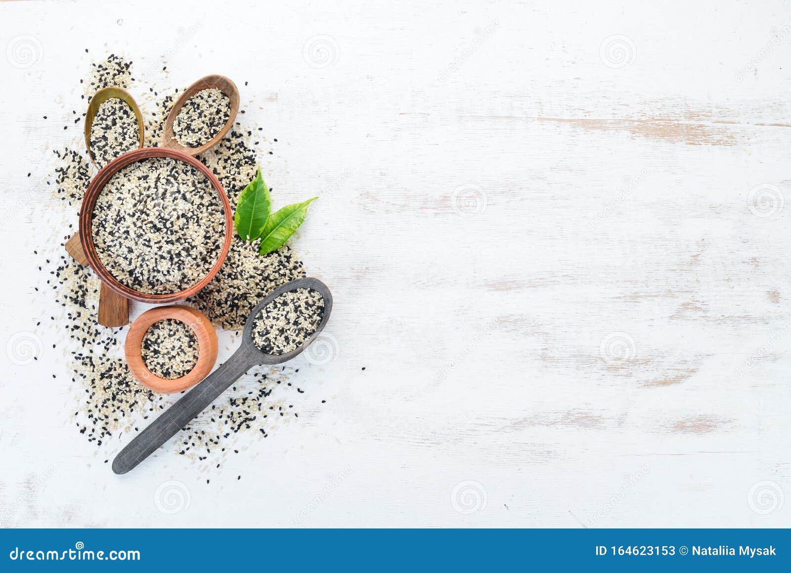 Set of Black and White Sesame Seeds. Stock Image Image of background