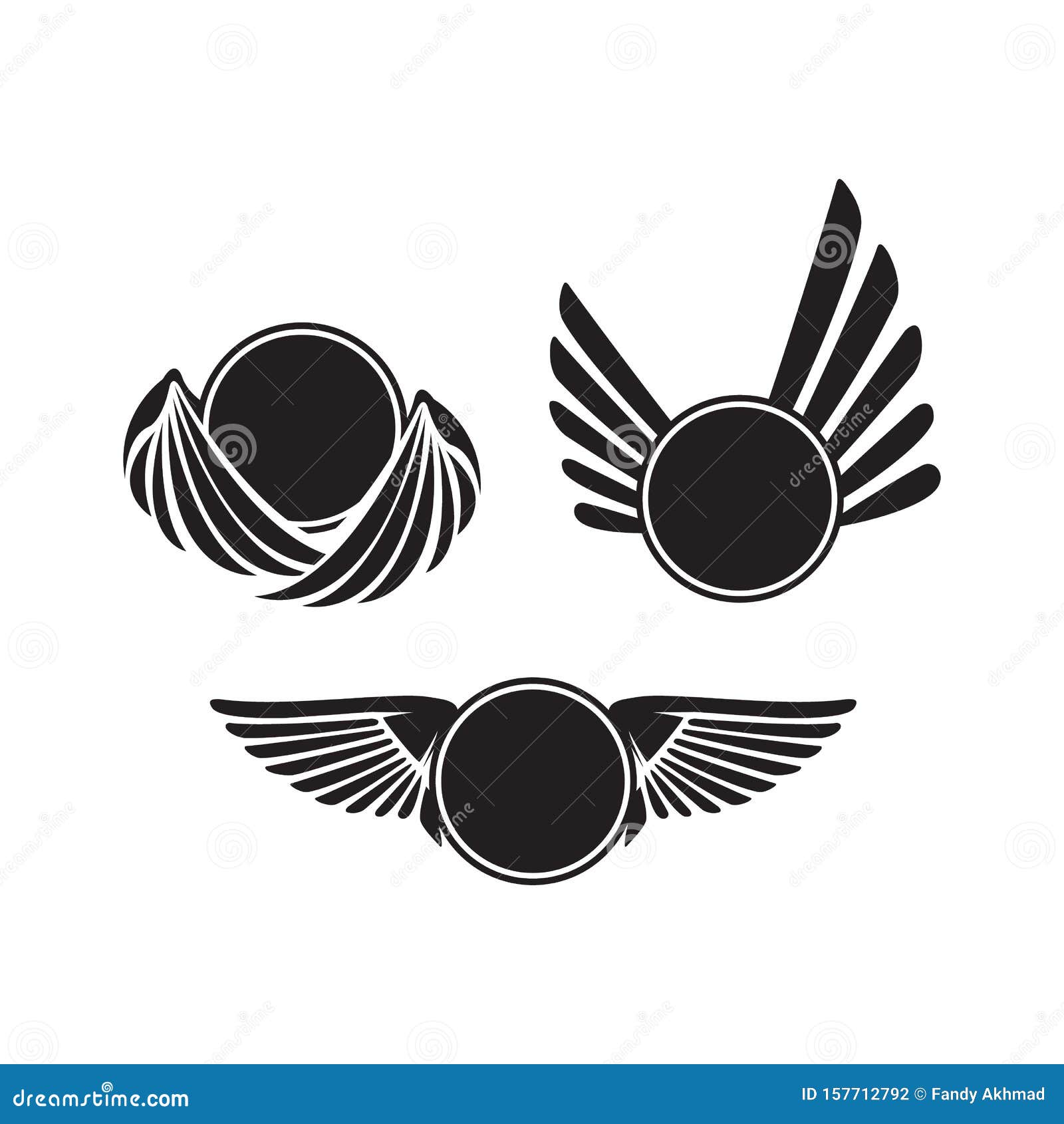 Set Of Black Wings Logo Vector Illustrations Stock Vector Illustration Of Business Vector 157712792