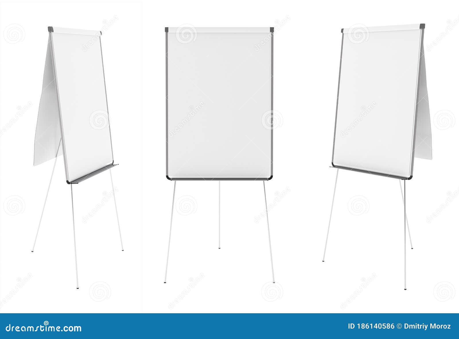 Blank flip chart standing stock illustration. Illustration of isolated