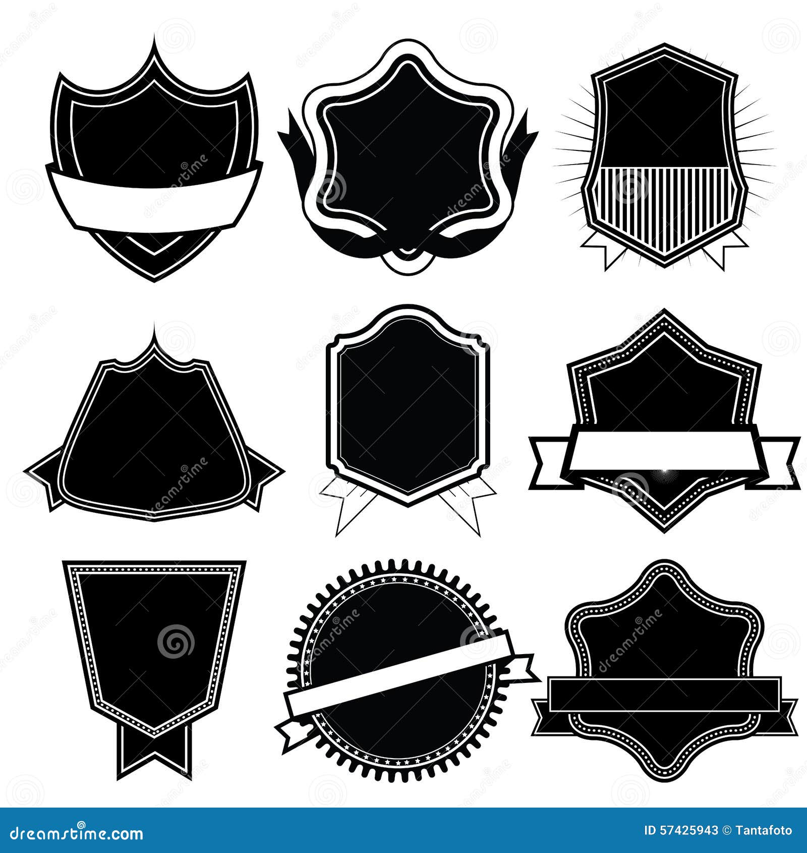 Set of Blank Frame Badges Ribbons and Labels Set 2 Stock Vector ...