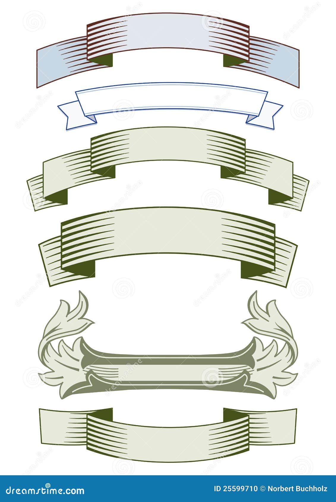 Set of blank label ribbons stock vector. Illustration of illustrated