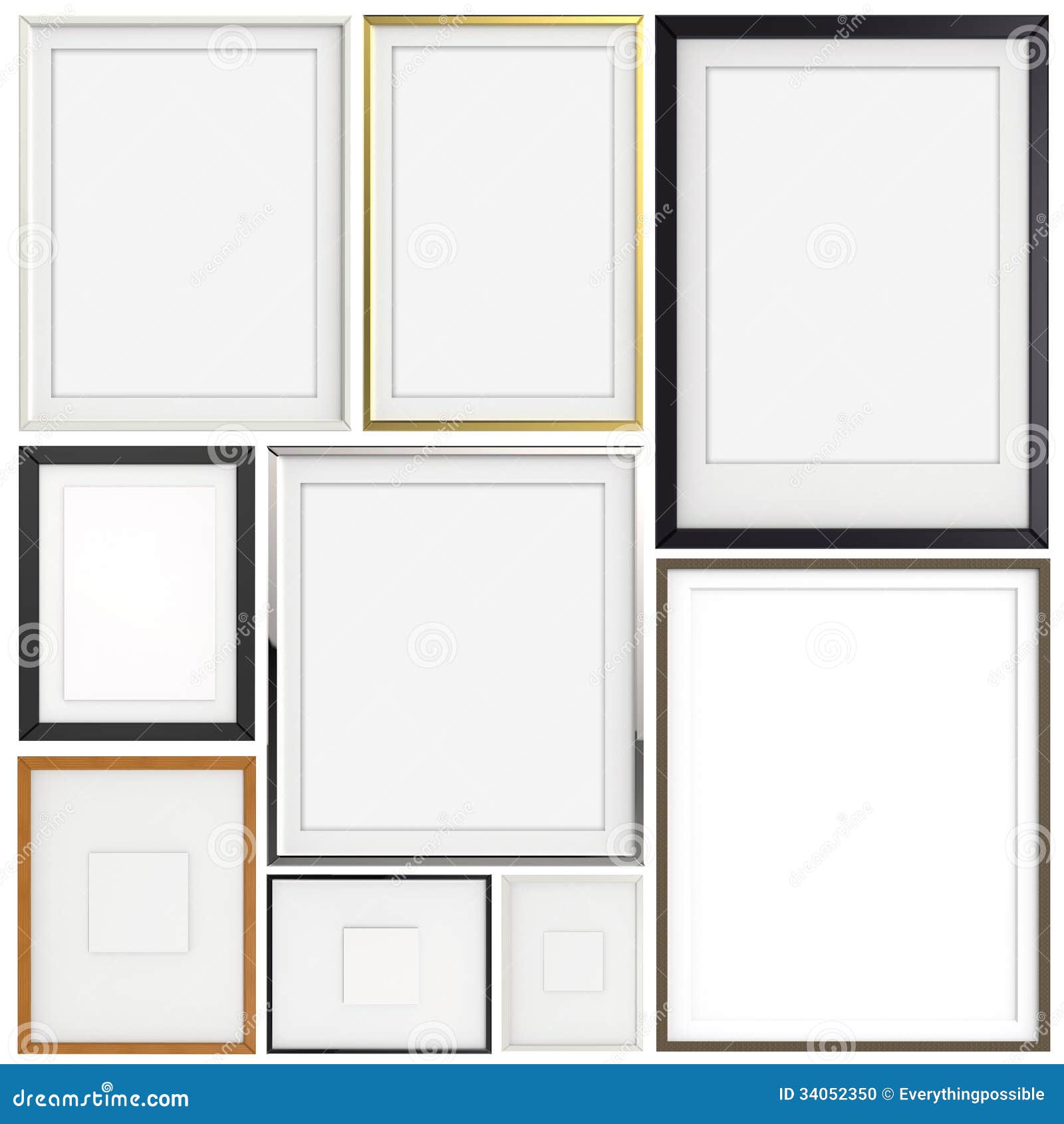 Download Set Of Blank Modern 3d Frame On Texture Background Stock Illustration Illustration Of Frame Indoors 34052350