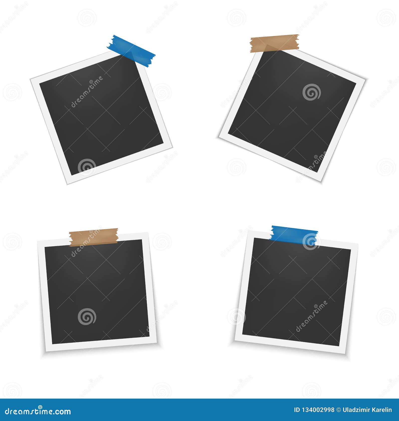 Photo frame with shadow adhesive tape Royalty Free Vector