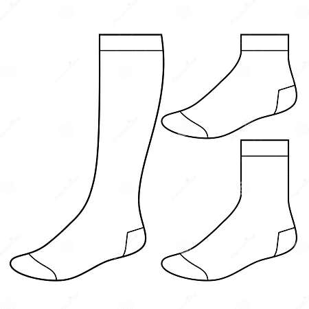 Set of blank socks stock vector. Illustration of black - 31023453