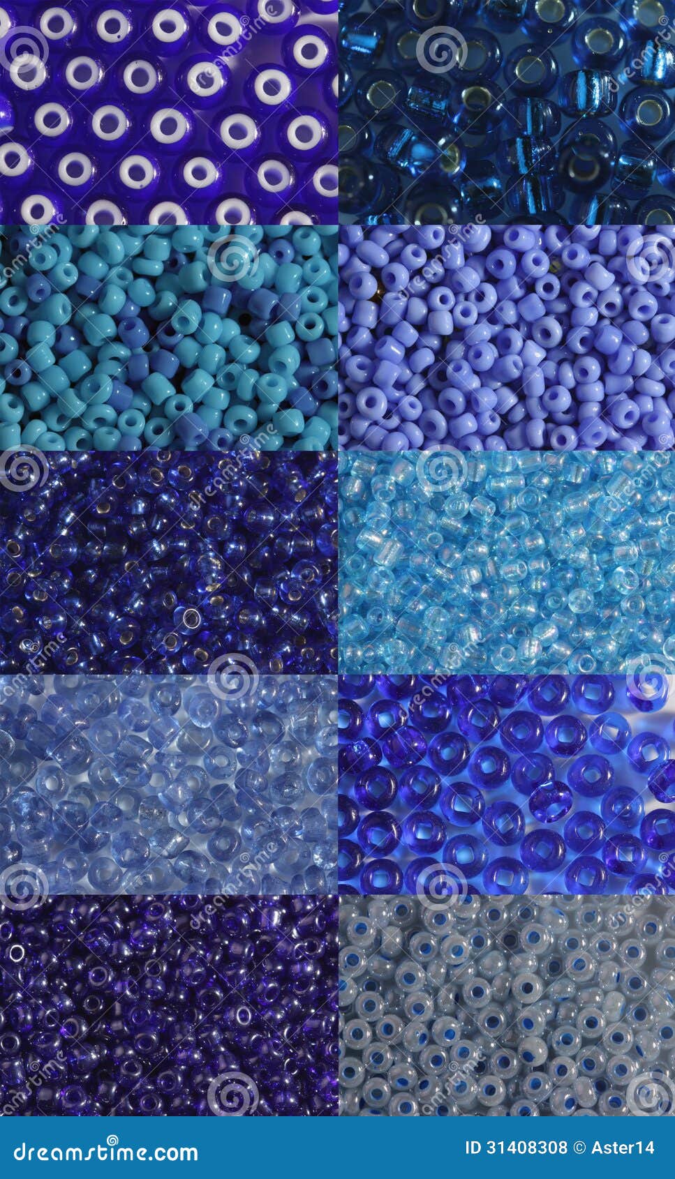 Set of blue beads stock photo. Image of colors, blue 31408308