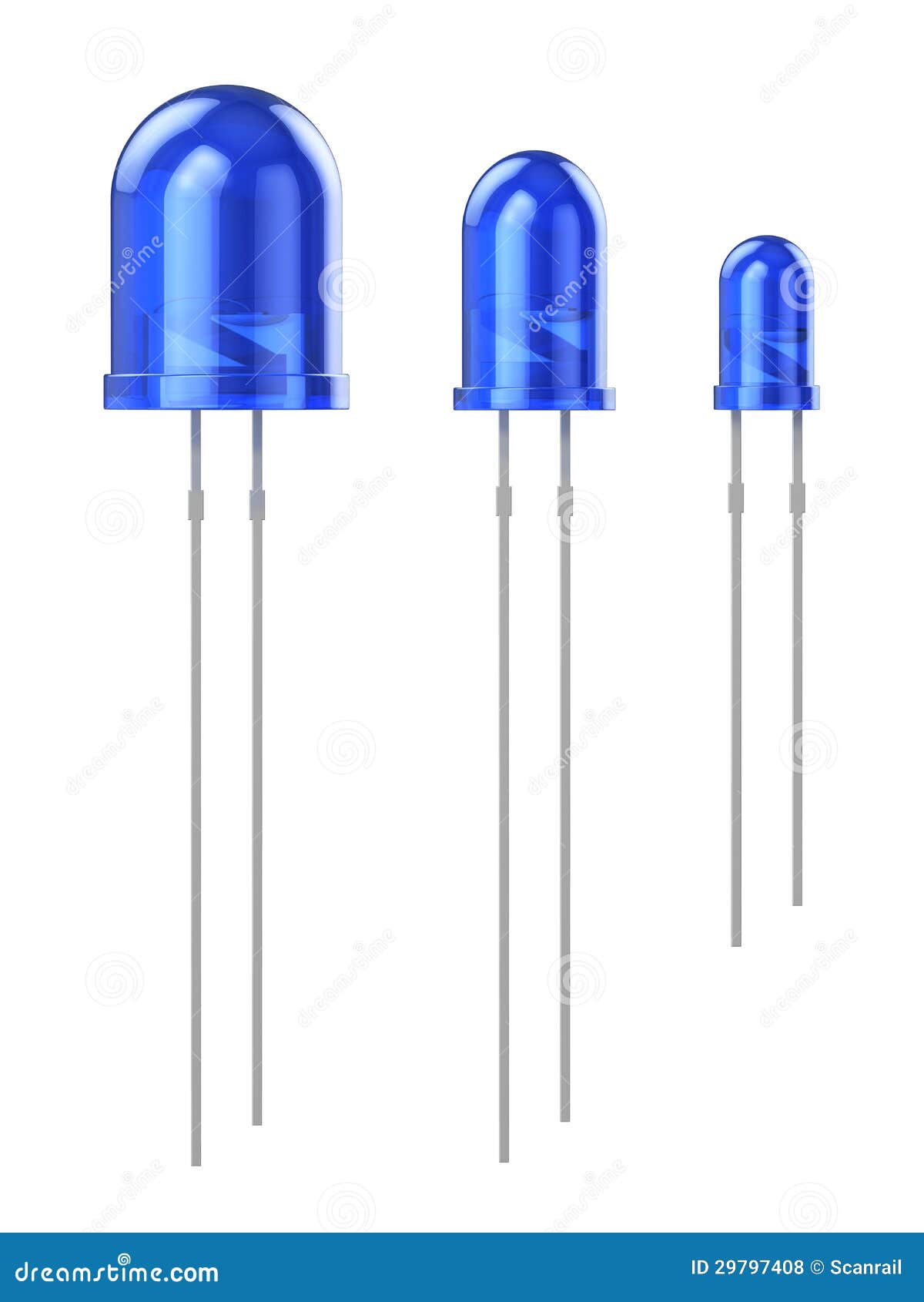 set of blue leds