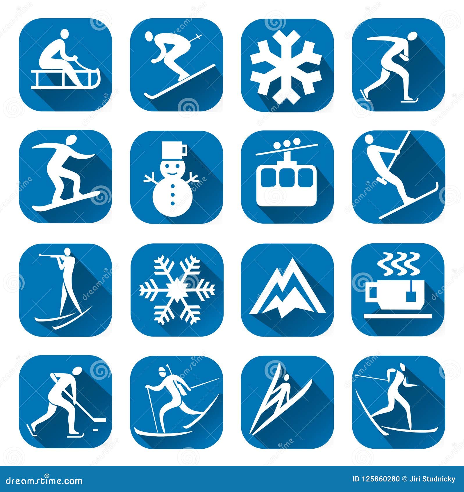 Winter Sport Icon with Long Shadow. Stock Vector Illustration of