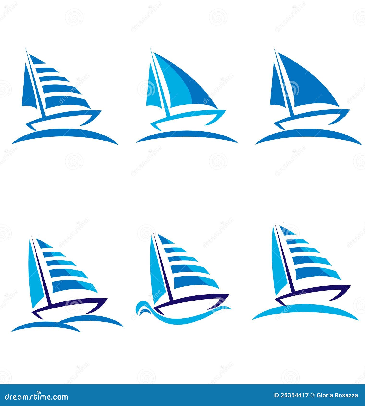 Set of boats stock vector. Illustration of boating, icon - 25354417
